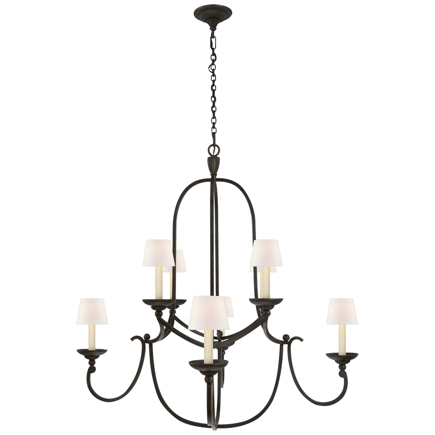 Product photo of the Flemish Eight Light Chandelier in Aged Iron ( SKU# CHC 1494AI-L )