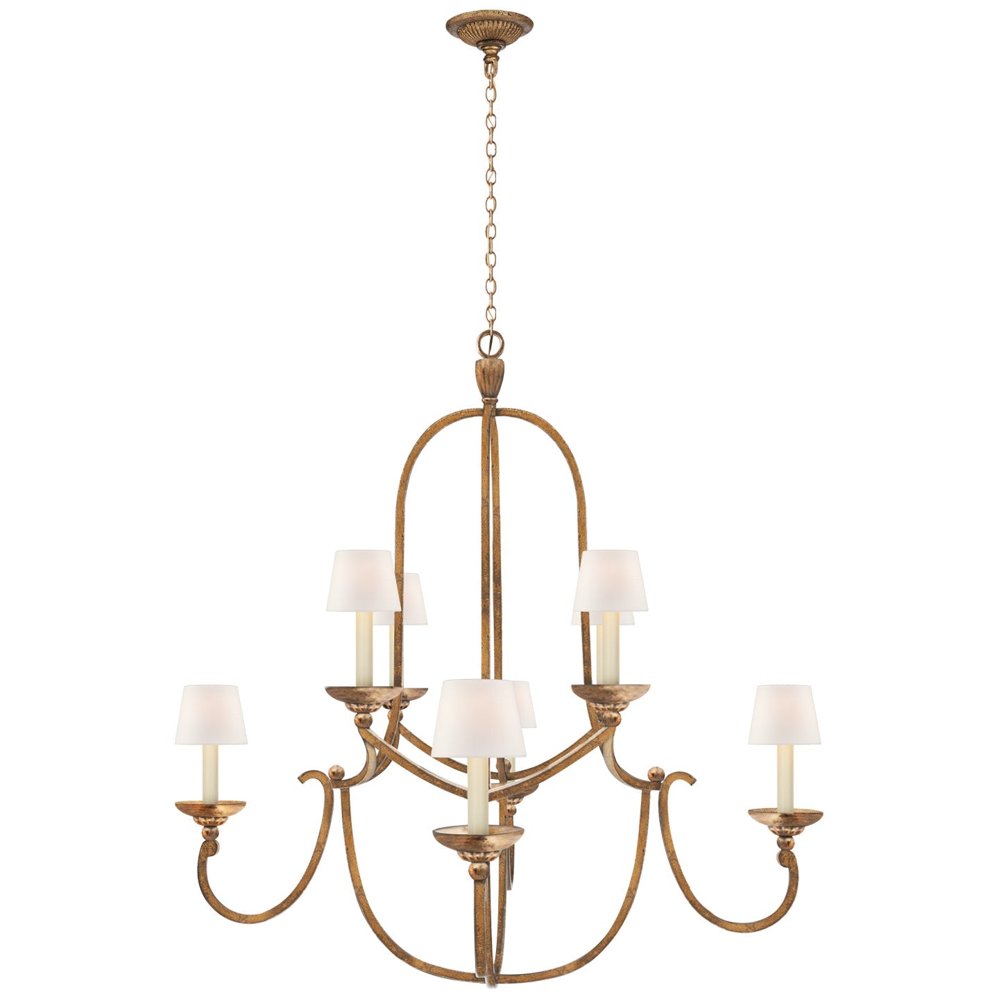 Product photo of the Flemish Eight Light Chandelier in Gilded Iron ( SKU# CHC 1494GI-L )