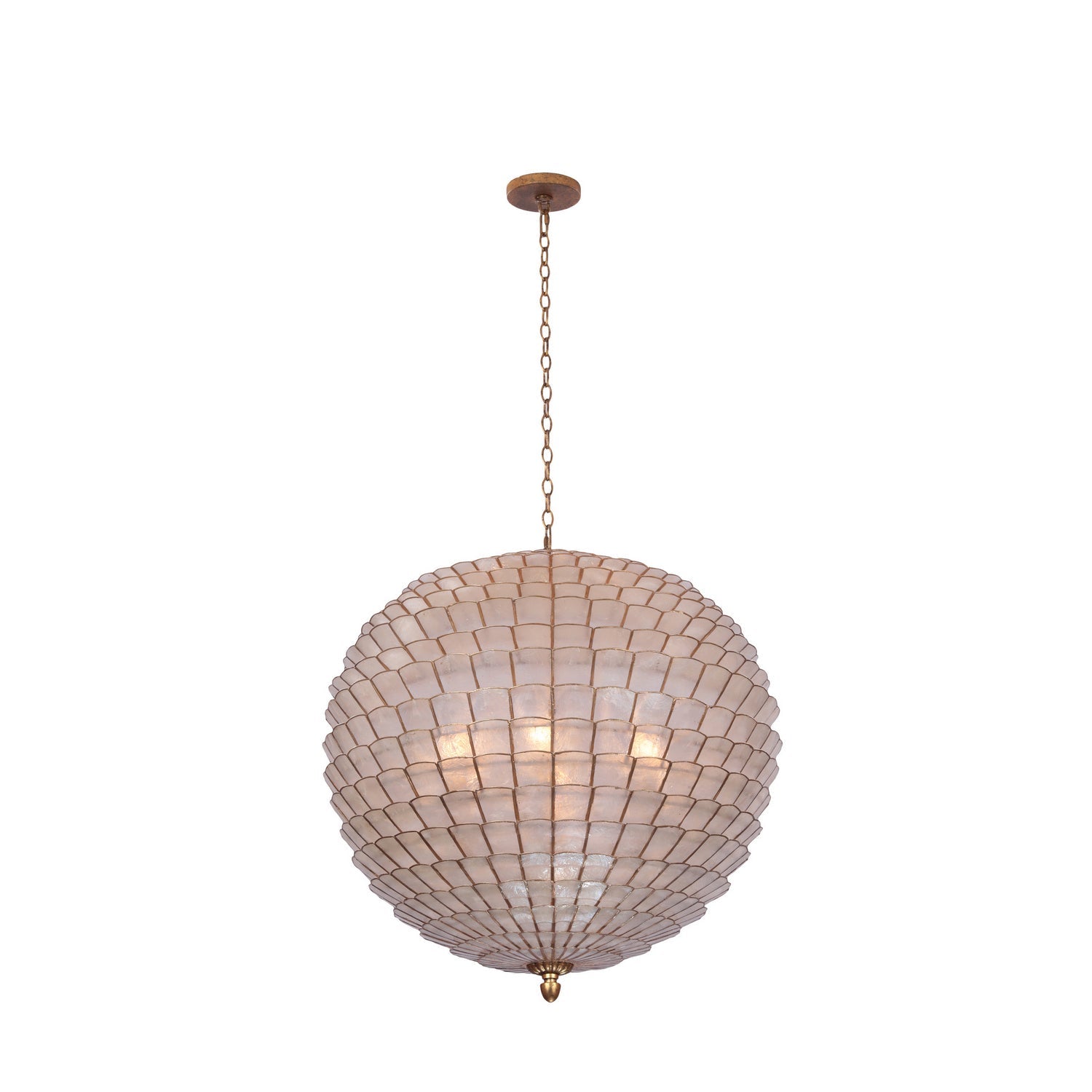 Product photo of the Samal Six Light Pendant in Oxidized Gold Leaf ( SKU# 515156OL )