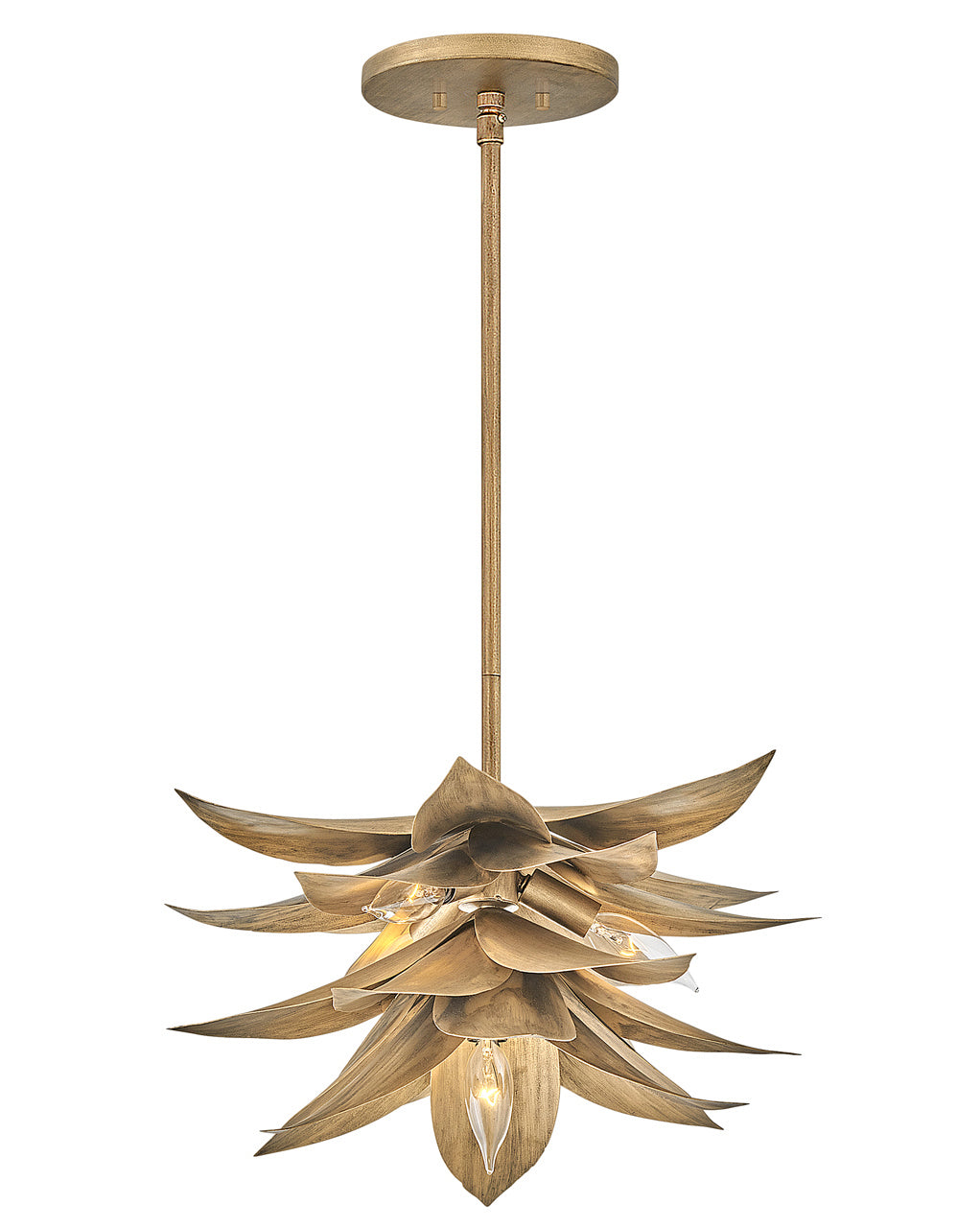 Product photo of the Agave LED Pendant in Burnished Gold ( SKU# FR30811BNG )