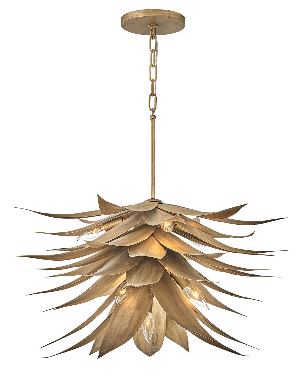 Product photo of the Agave LED Pendant in Burnished Gold ( SKU# FR30815BNG )