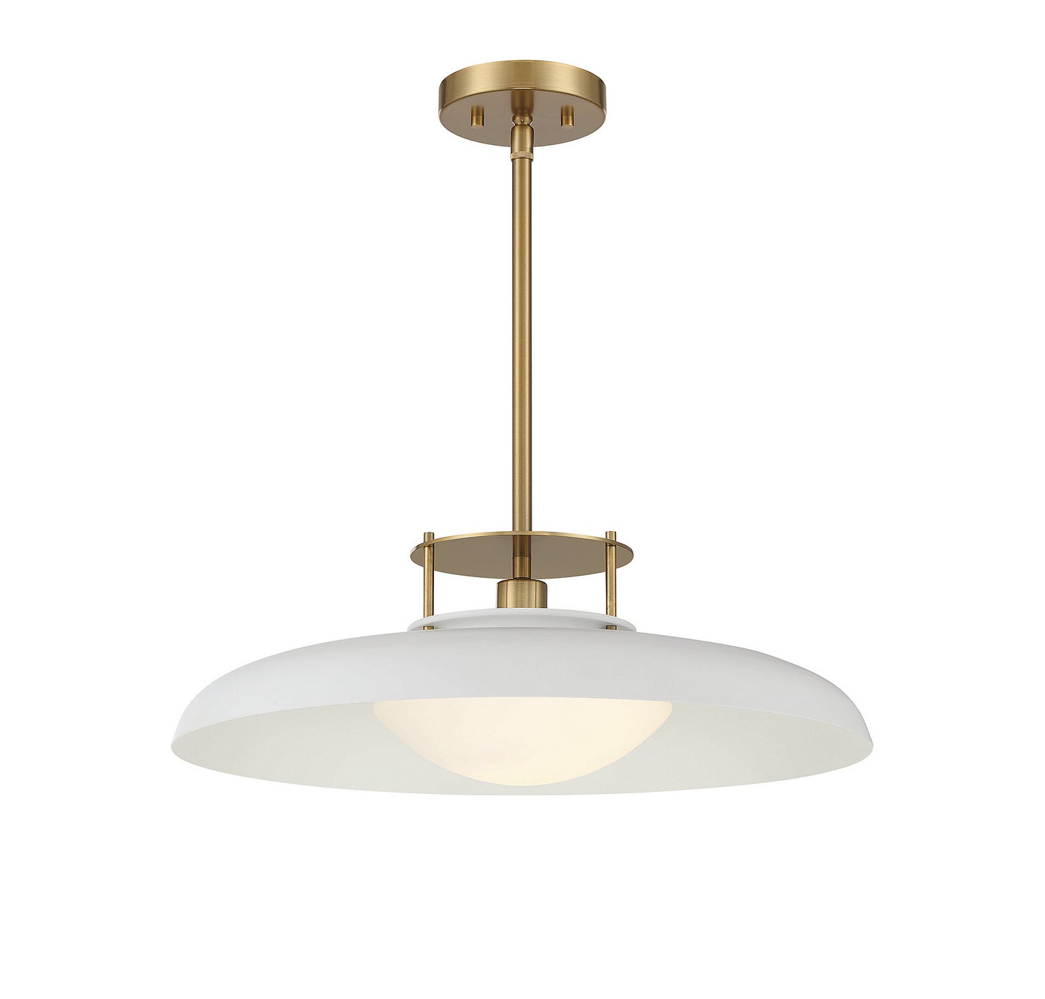 Product photo of the Gavin One Light Pendant in White w/Warm Brass ( SKU# 7-1690-1-142 )