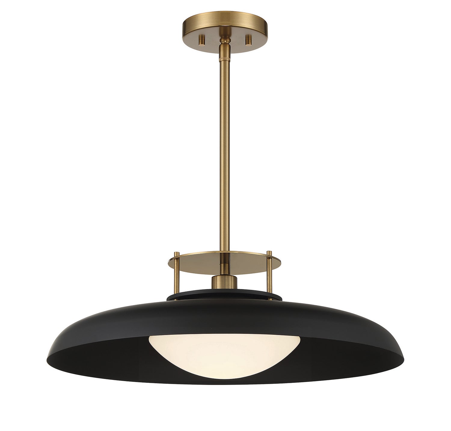 Product photo of the Gavin One Light Pendant in Matte Black w/Warm Brass ( SKU# 7-1690-1-143 )