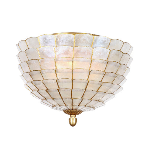 Product photo of the Samal Three Light Flush Mount in Oxidized Gold Leaf ( SKU# 515141OL )