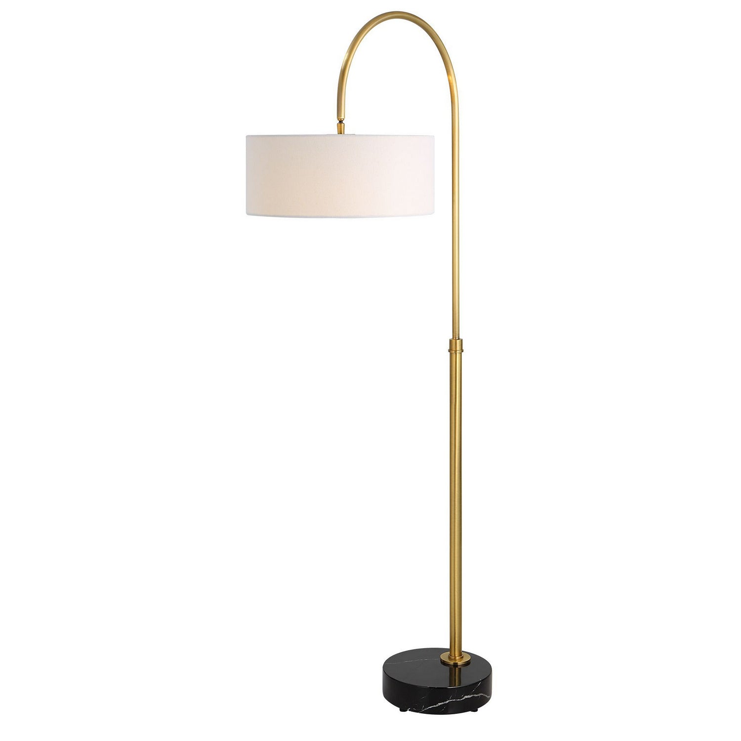 Product photo of the Huxford One Light Floor Lamp in Antique Brushed Brass ( SKU# 30136-1 )