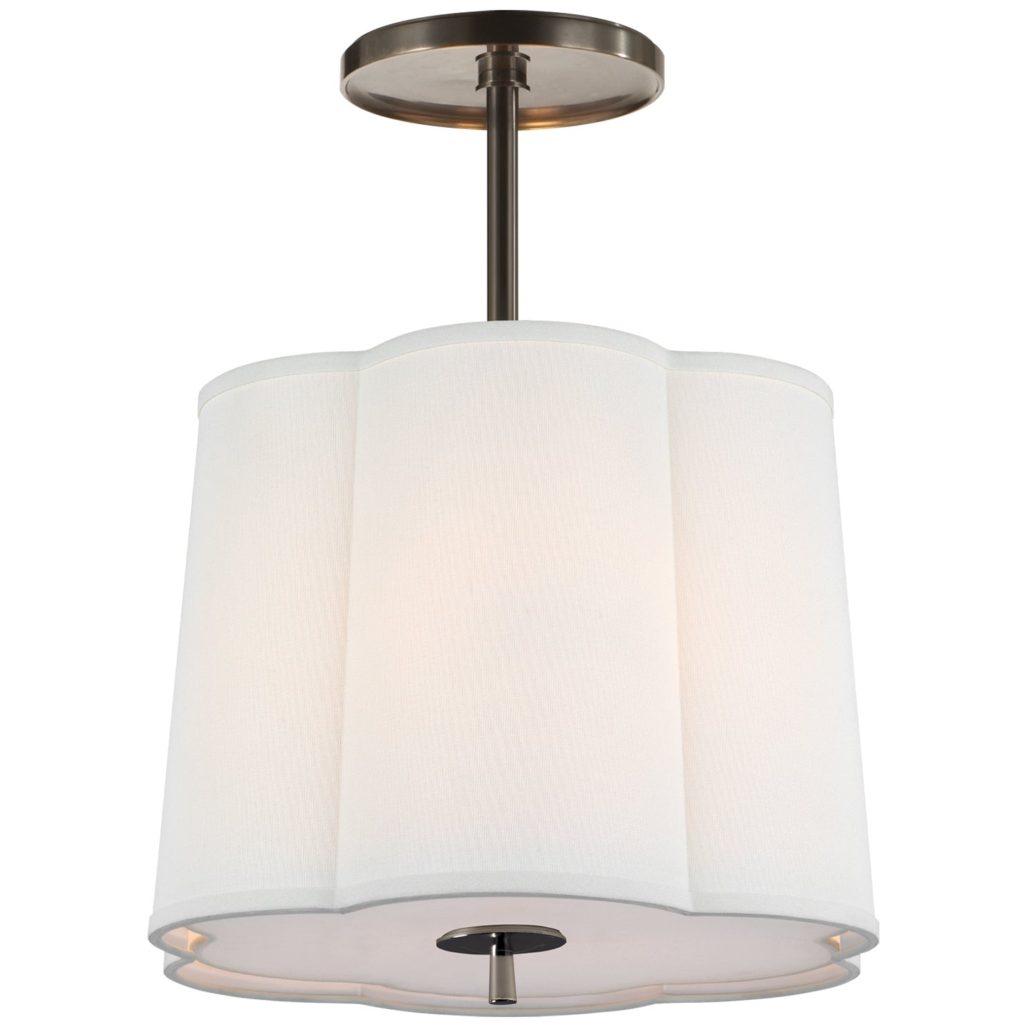Product photo of the Simple Scallop Three Light Hanging Lantern in Bronze ( SKU# BBL 5016BZ-L )