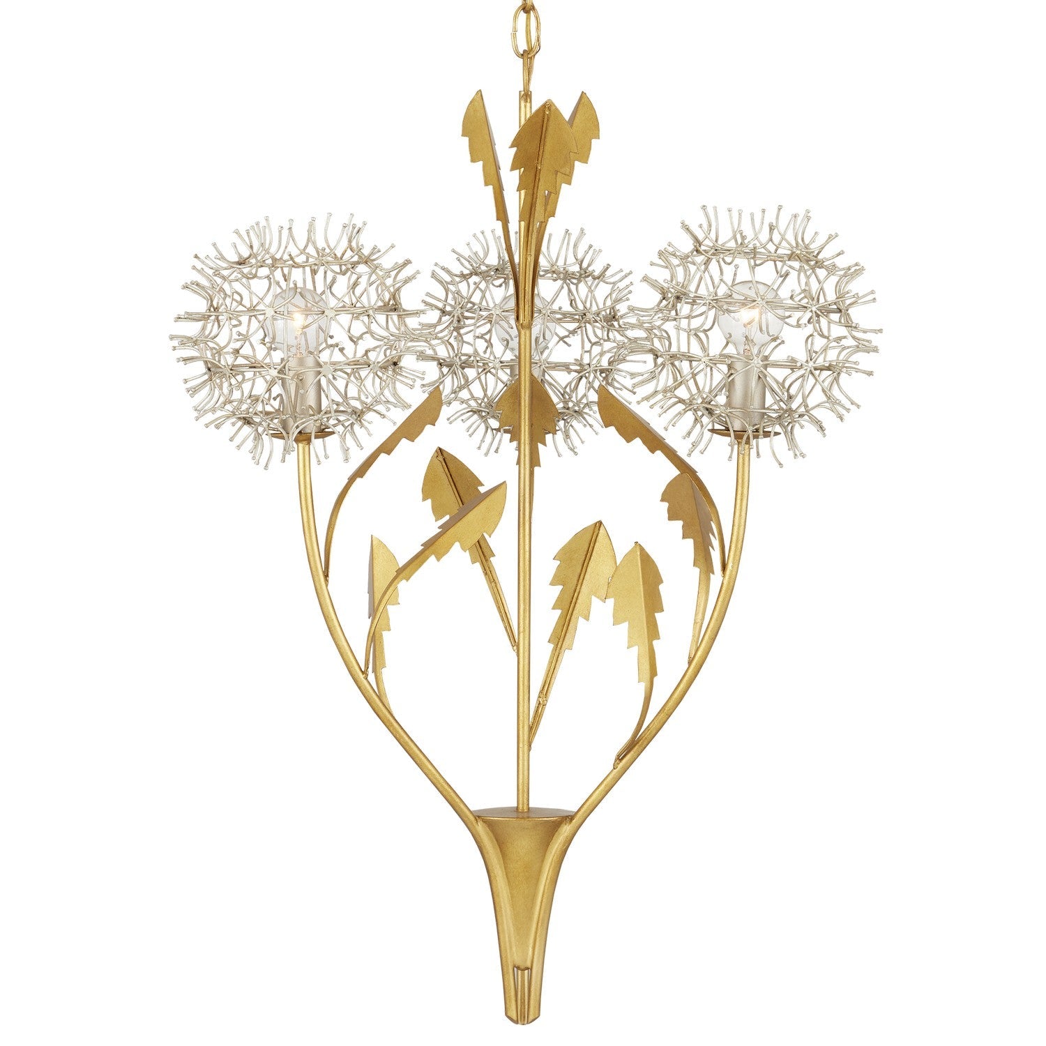 Product photo of the Dandelion Three Light Pendant in Contemporary Silver Leaf/Silver/Contemporary Gold Leaf ( SKU# 9000-1081 )