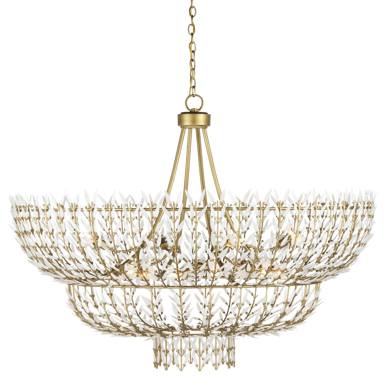 Product photo of the Magnum Opus 12 Light Chandelier in Brass/White ( SKU# 9000-1119 )