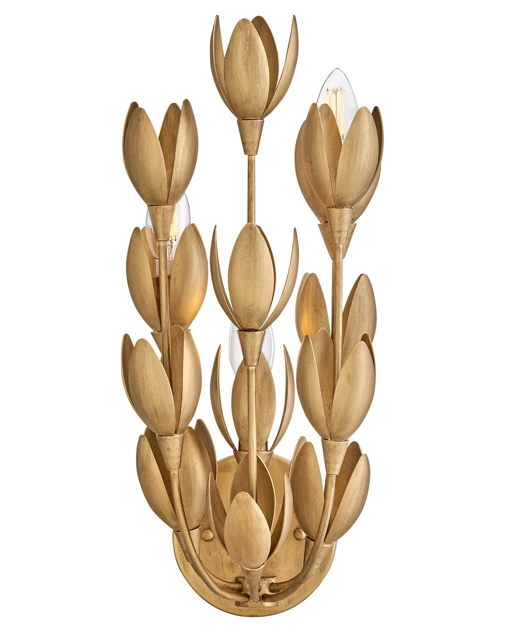 Product photo of the Flora LED Wall Sconce in Burnished Gold ( SKU# 30010BNG )