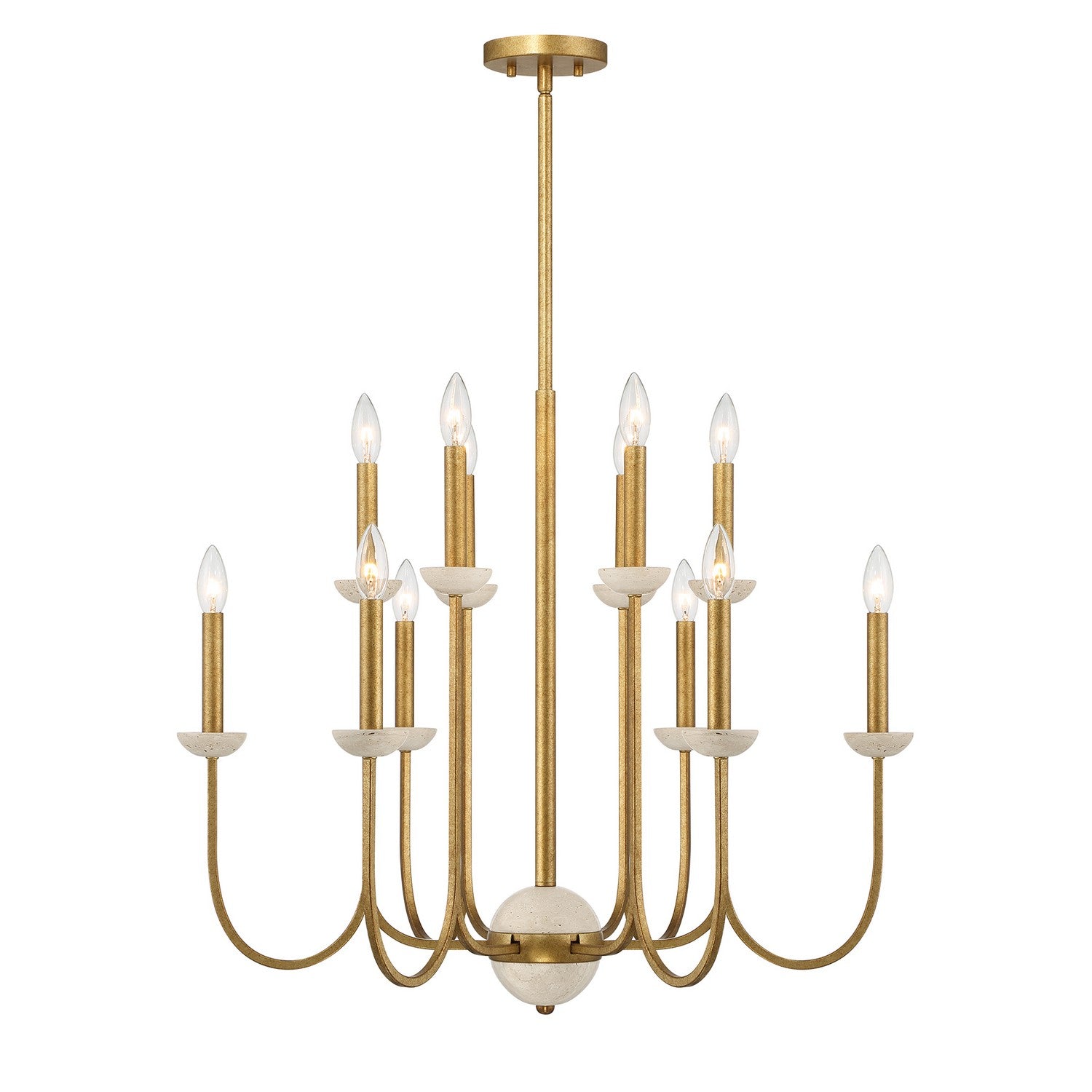Product photo of the Oakhurst 12 Light Chandelier in Antique Gold ( SKU# 1-2294-12-262 )
