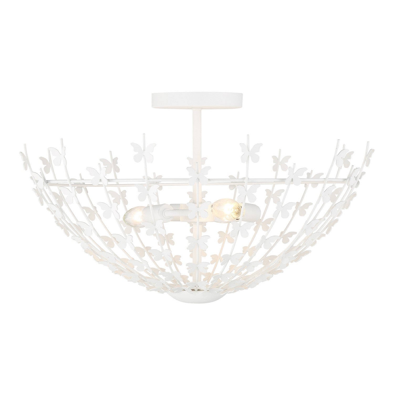 Product photo of the Birch Three Light Semi-Flush Mount in Bisque White ( SKU# 6-4198-3-83 )