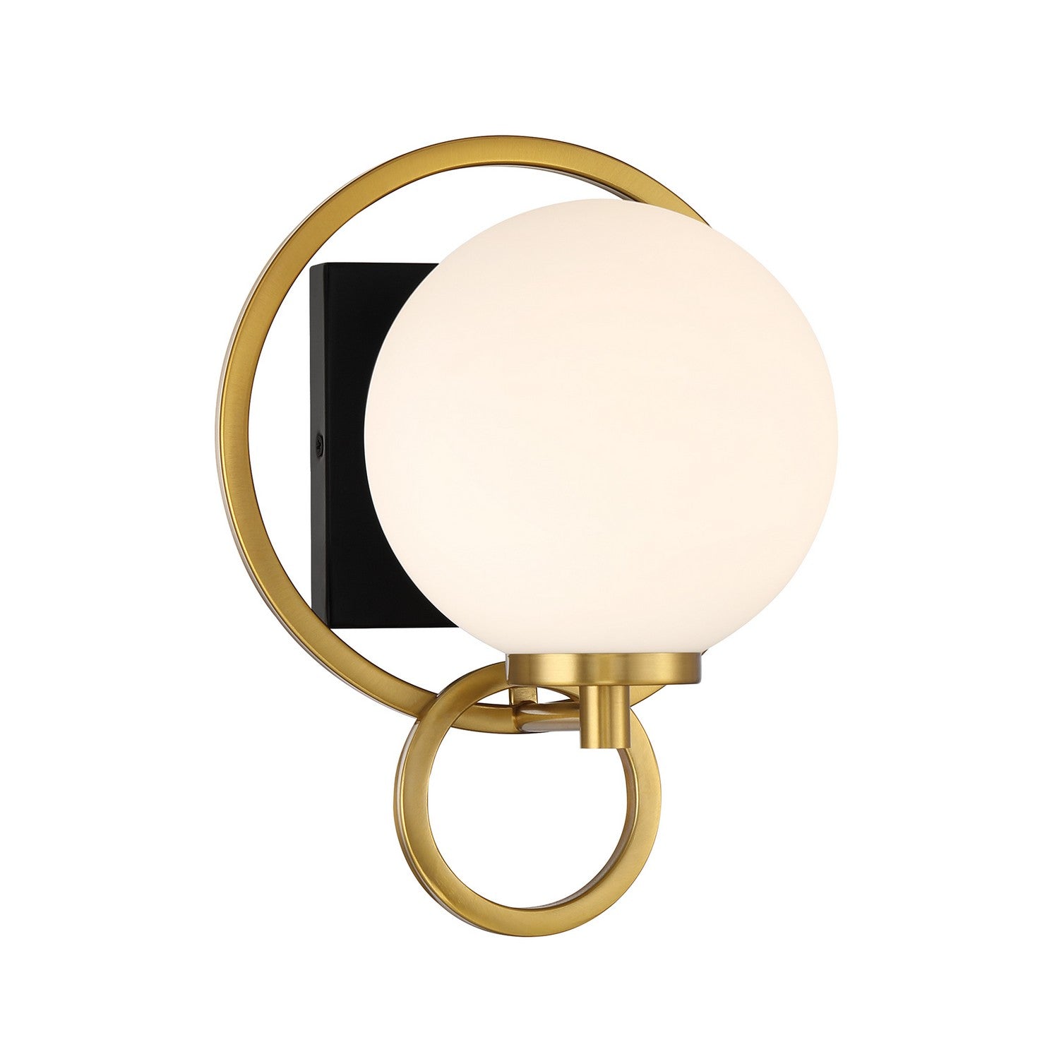 Product photo of the Alhambra One Light Wall Sconce in Matte Black w/Warm Brass ( SKU# 9-6180-1-143 )