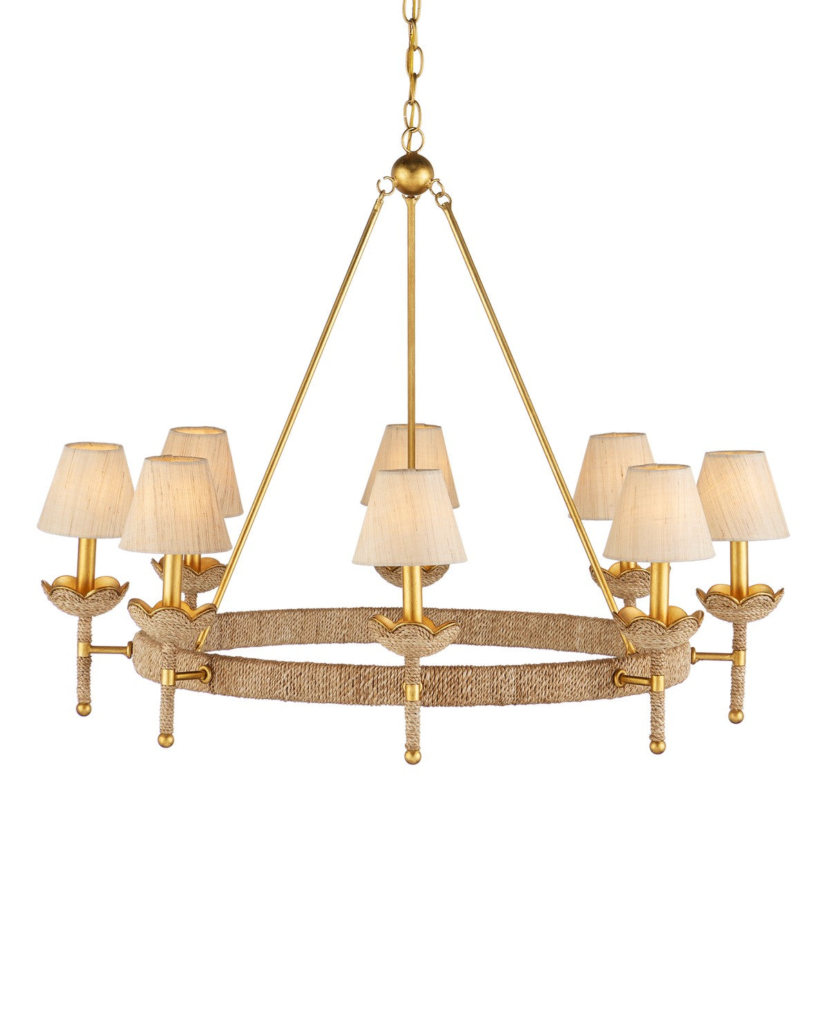 Product photo of the Vichy Eight Light Chandelier in Natural/Contemporary Gold Leaf/Contemporary Gold ( SKU# 9000-1143 )