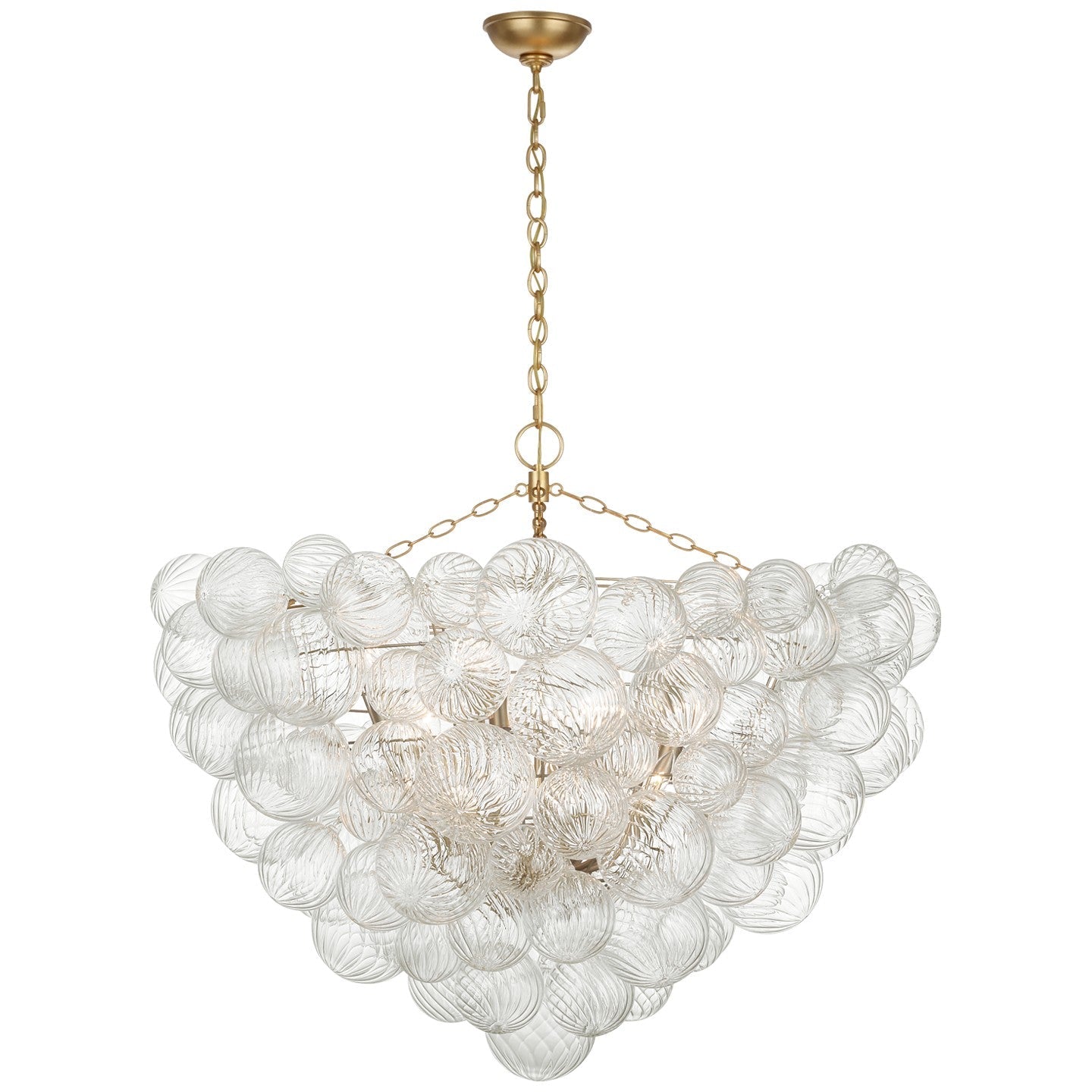 Product photo of the Talia LED Chandelier in Gild and Clear Swirled Glass ( SKU# JN 5122G/CG )