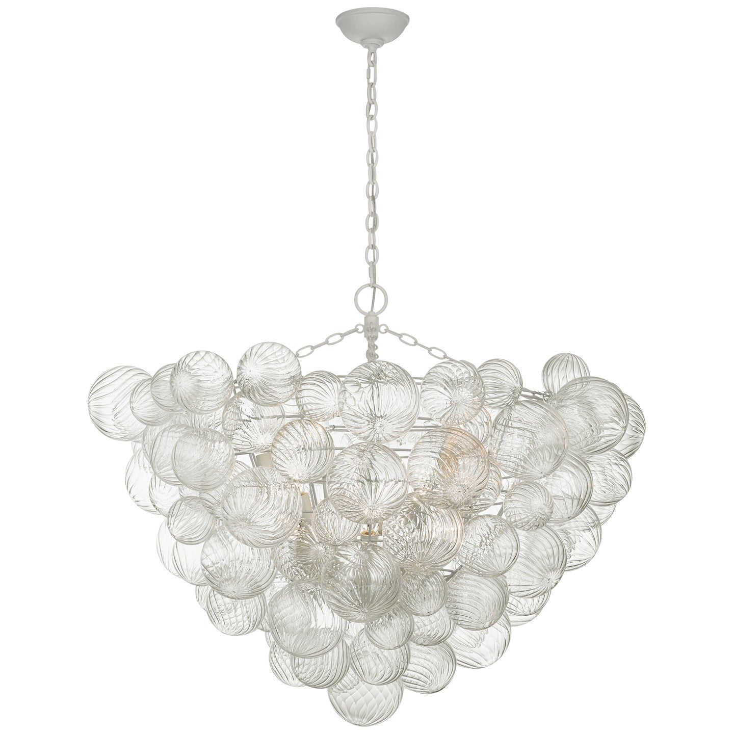 Product photo of the Talia LED Chandelier in Plaster White and Clear Swirled Glass ( SKU# JN 5122PW/CG )