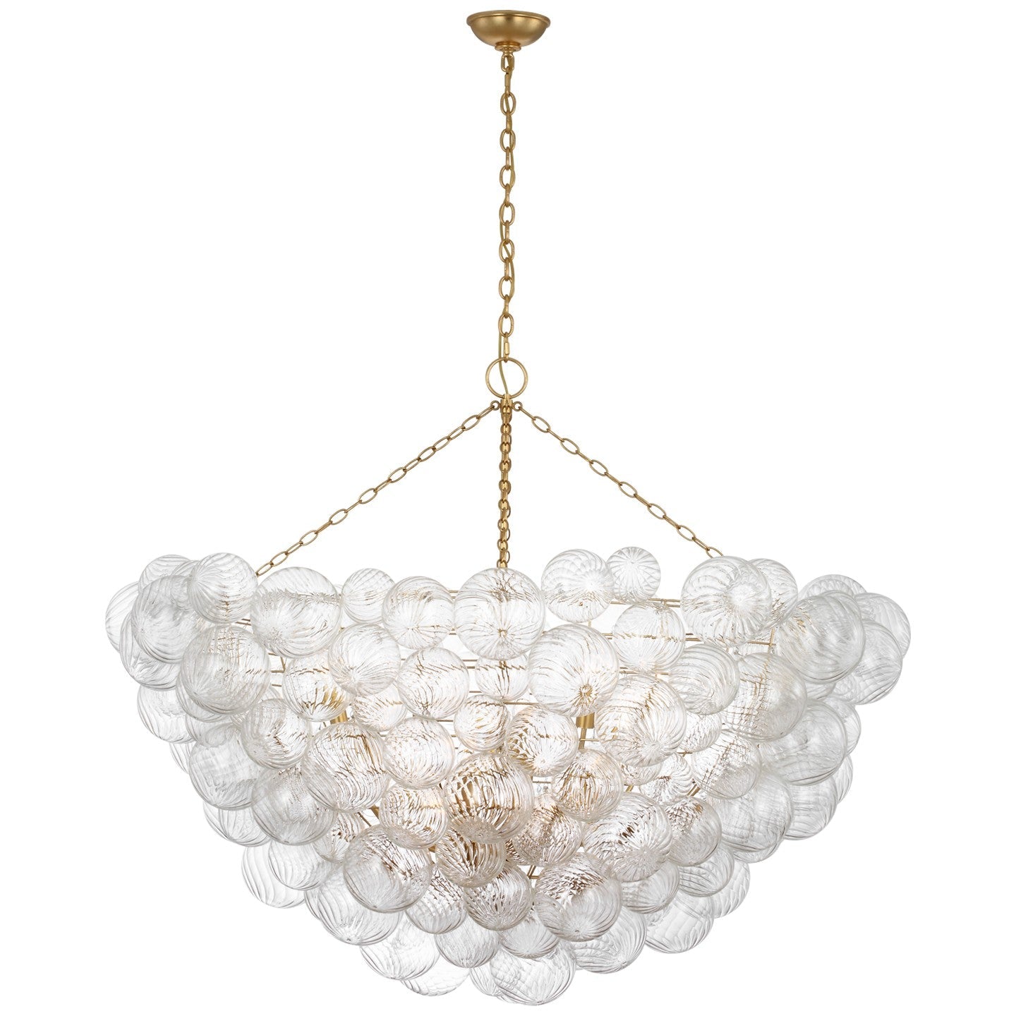 Product photo of the Talia LED Chandelier in Gild and Clear Swirled Glass ( SKU# JN 5123G/CG )