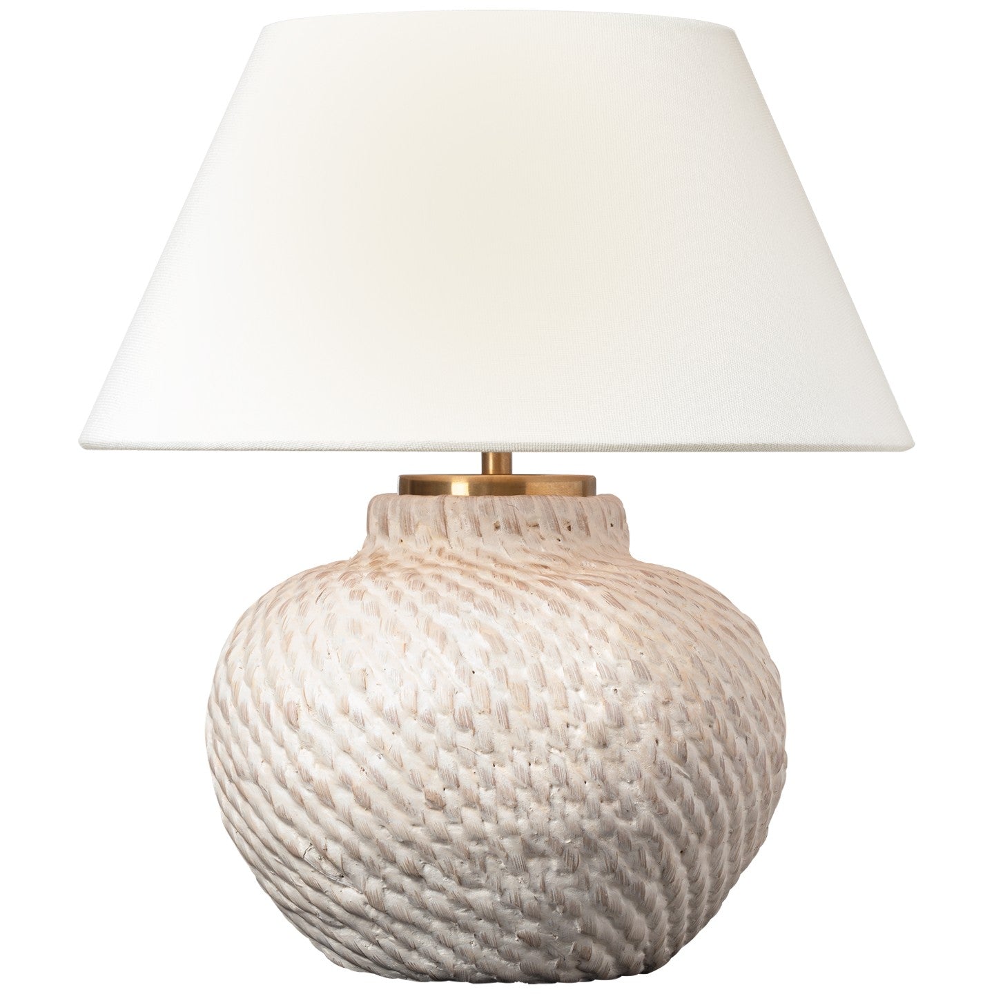 Product photo of the Avedon LED Accent Lamp in Plaster White Rattan ( SKU# MF 3004PWR-L-CL )