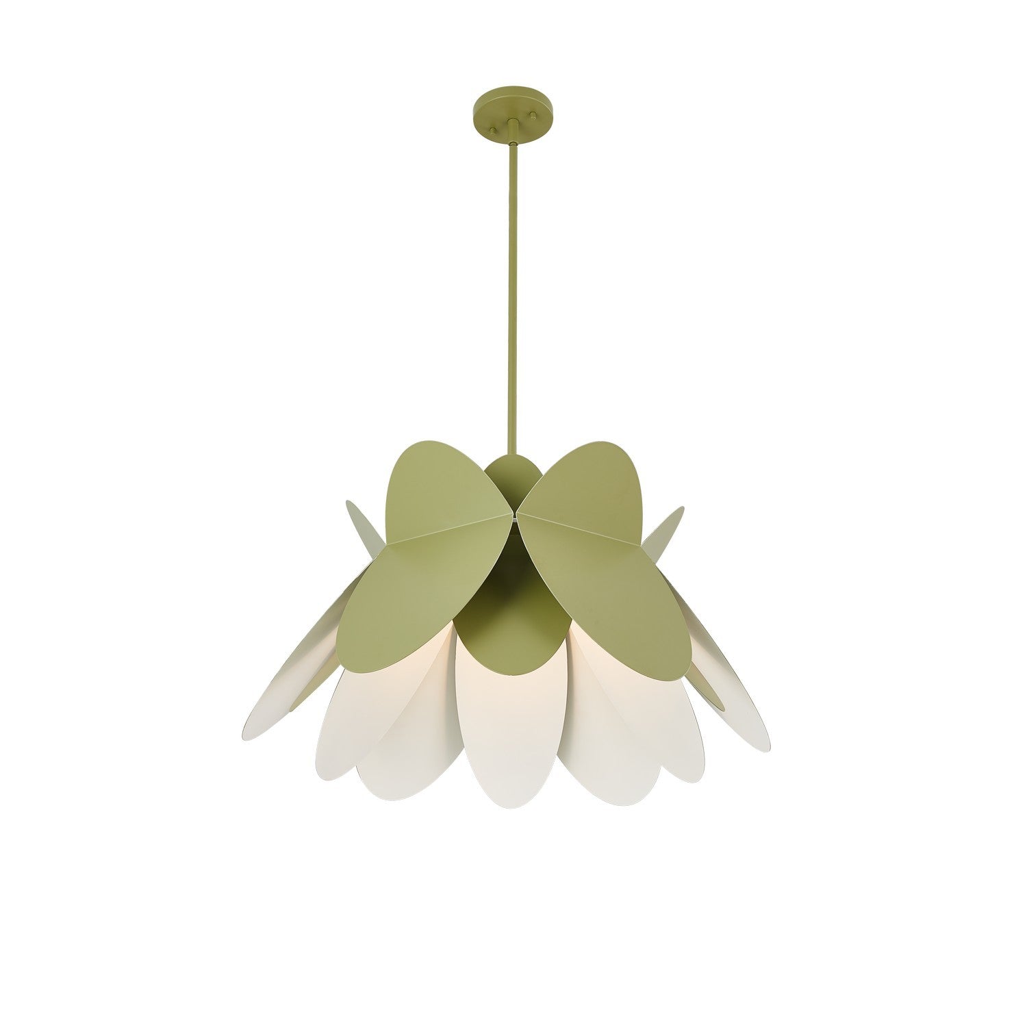 Product photo of the Flor One Light Pendant in White and Green ( SKU# 517056WG )