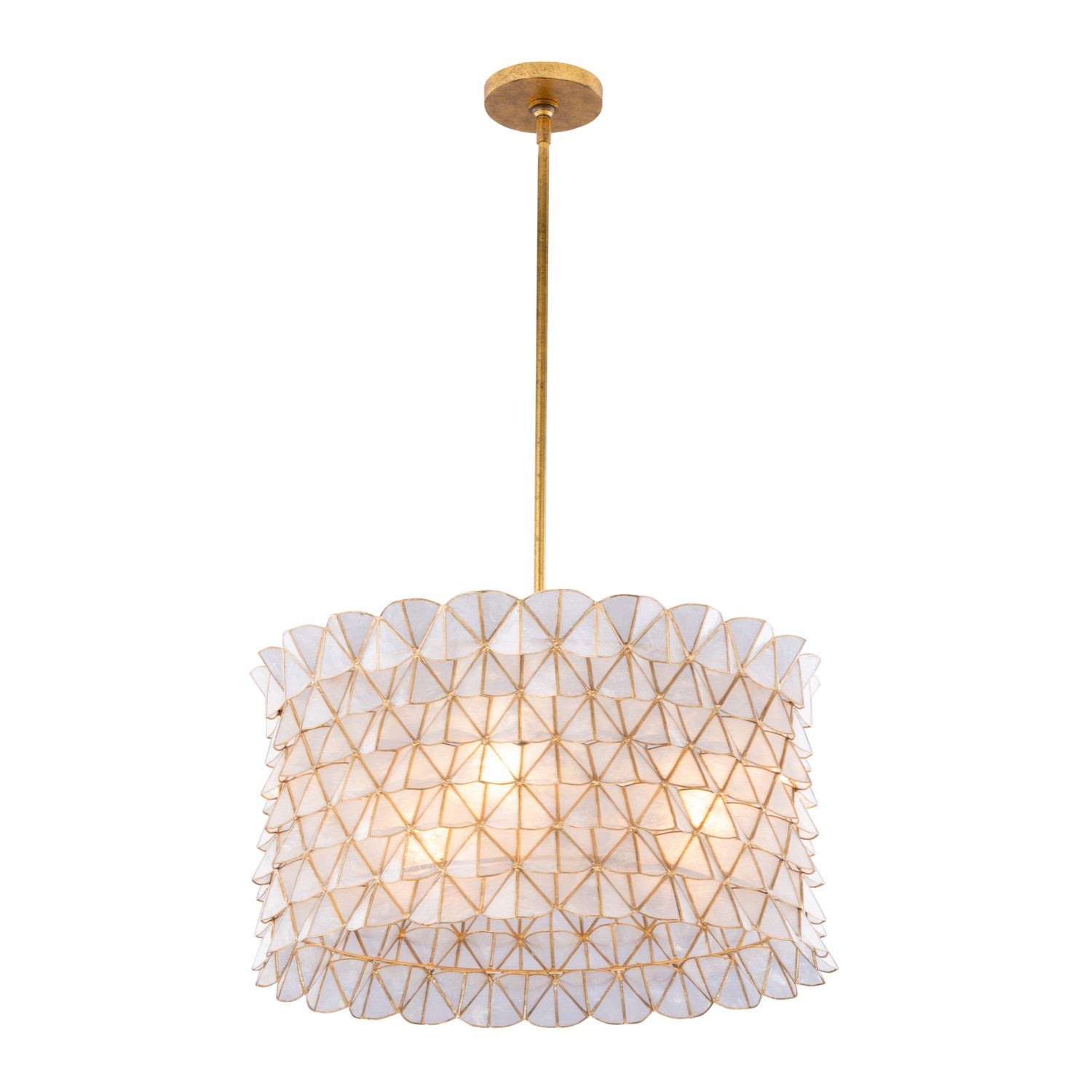 Product photo of the Flair Three Light Pendant in Oxidized Gold Leaf ( SKU# 520055OL )