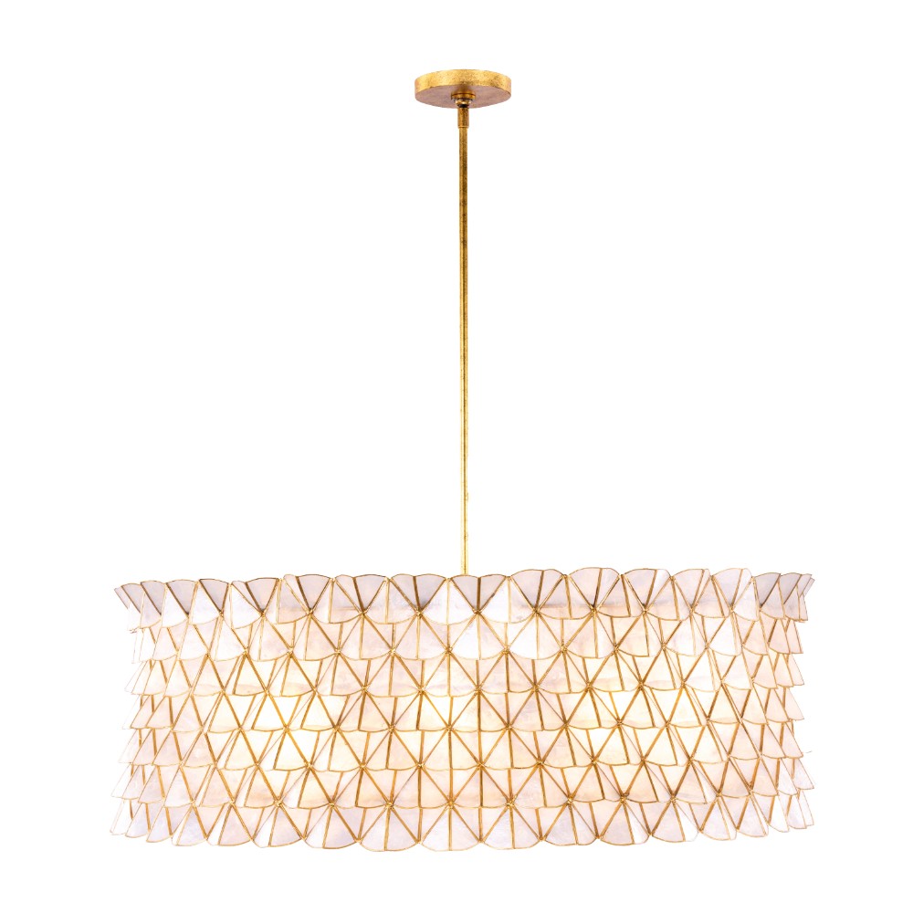 Product photo of the Flair Eight Light Pendant in Oxidized Gold Leaf ( SKU# 520057OL )