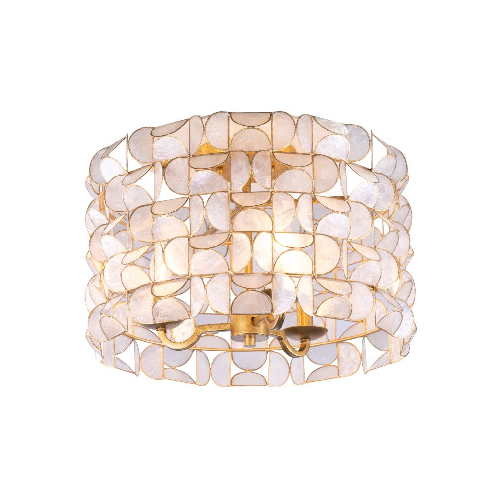 Product photo of the Crescent Four Light Flush Mount in Oxidized Gold Leaf ( SKU# 520541OL )