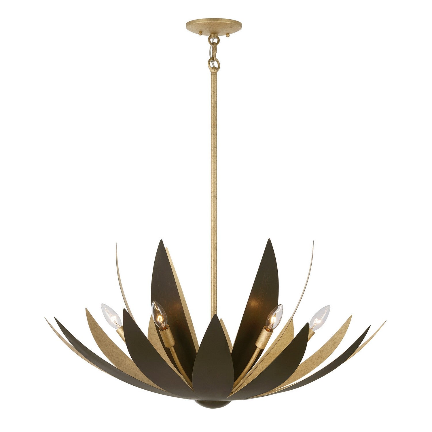 Product photo of the Loto Six Light Pendant in Centura/Burnished Gold ( SKU# 7-4628-6-24 )