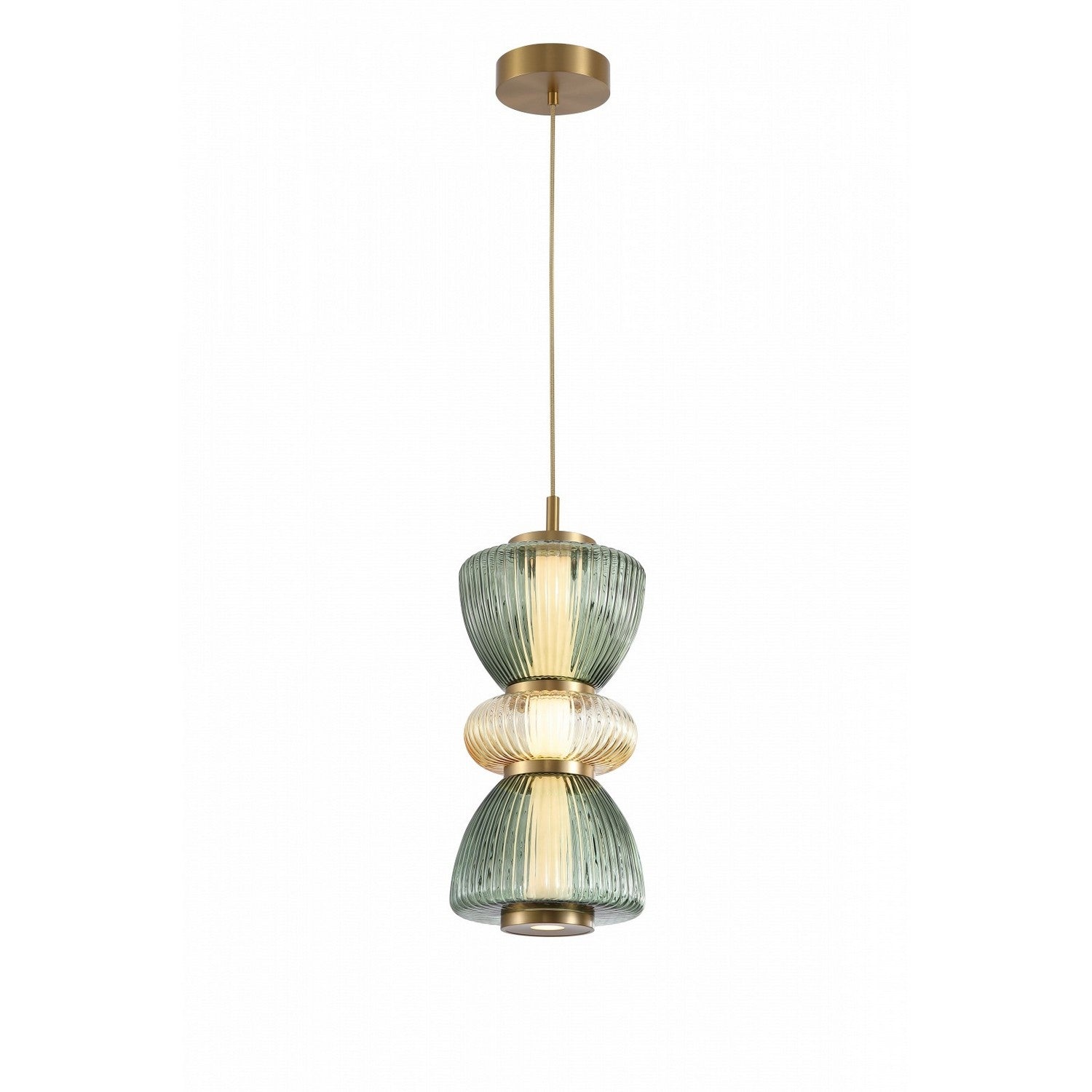 Product photo of the Rosewood LED Pendant in Aged Brass ( SKU# HF8970-GYG )