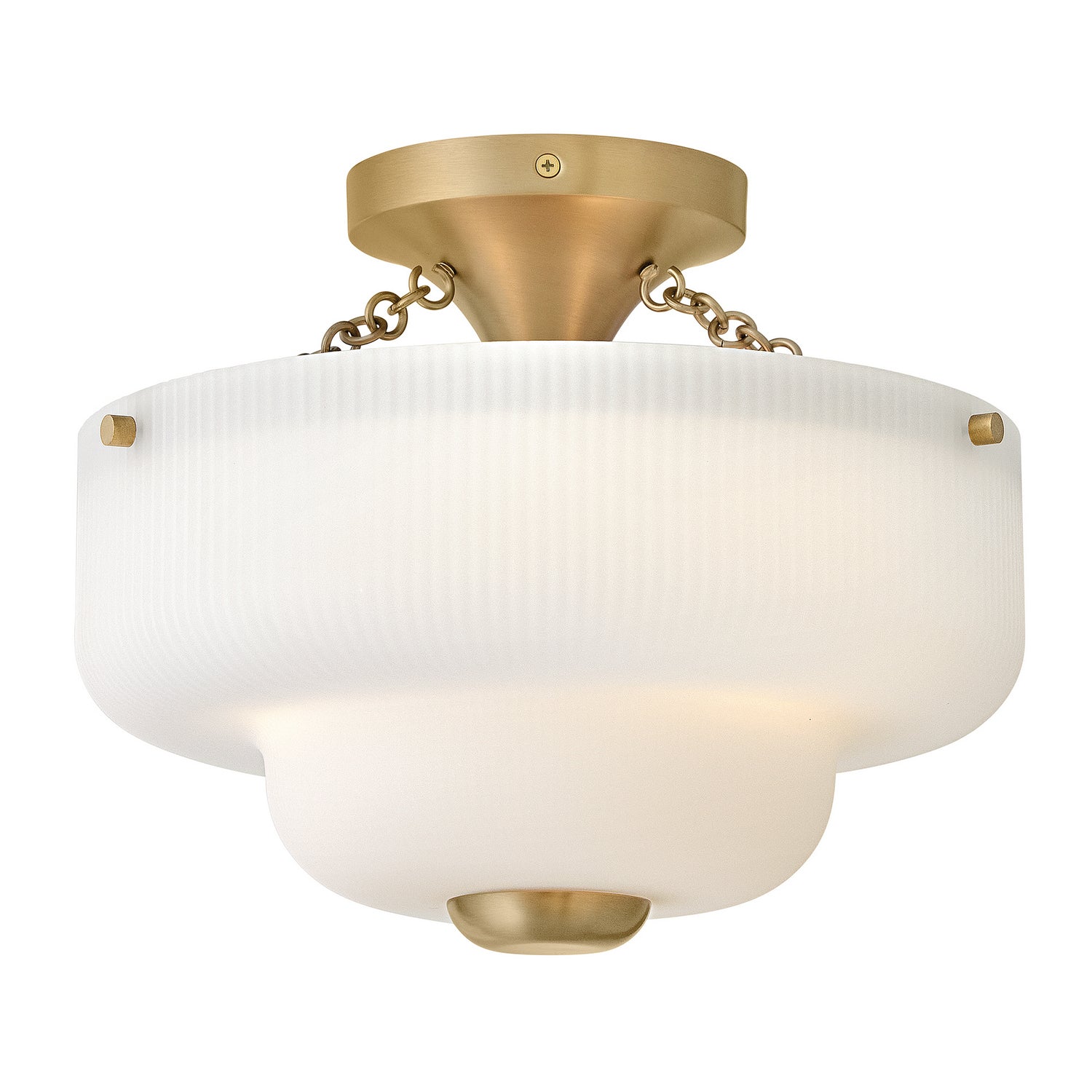 Product photo of the Adella LED Semi-Flush Mount in Lacquered Brass ( SKU# 48571LCB )
