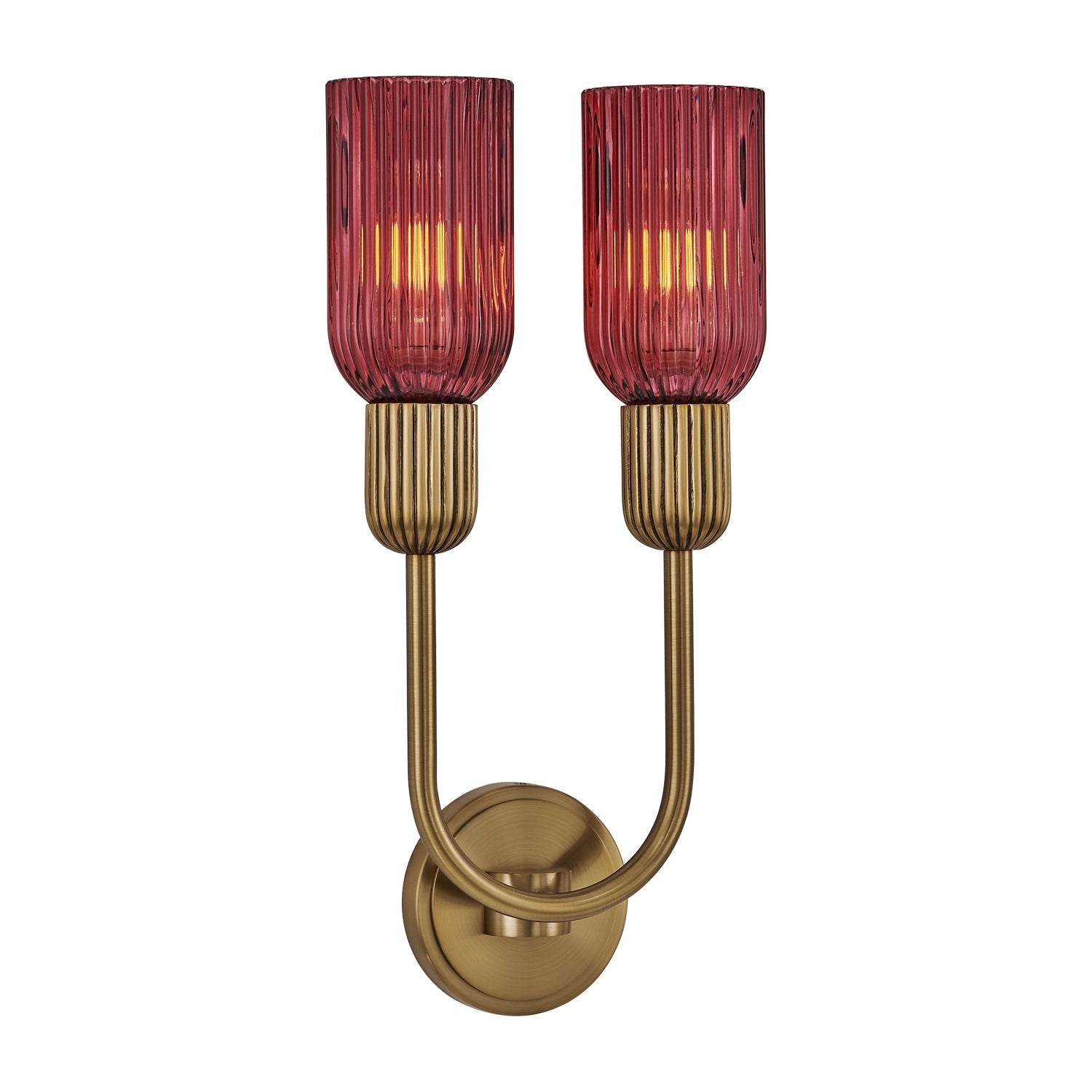 Product photo of the Verde Two Light Wall Sconce in Satin Brass ( SKU# 519621STB/MGNT )