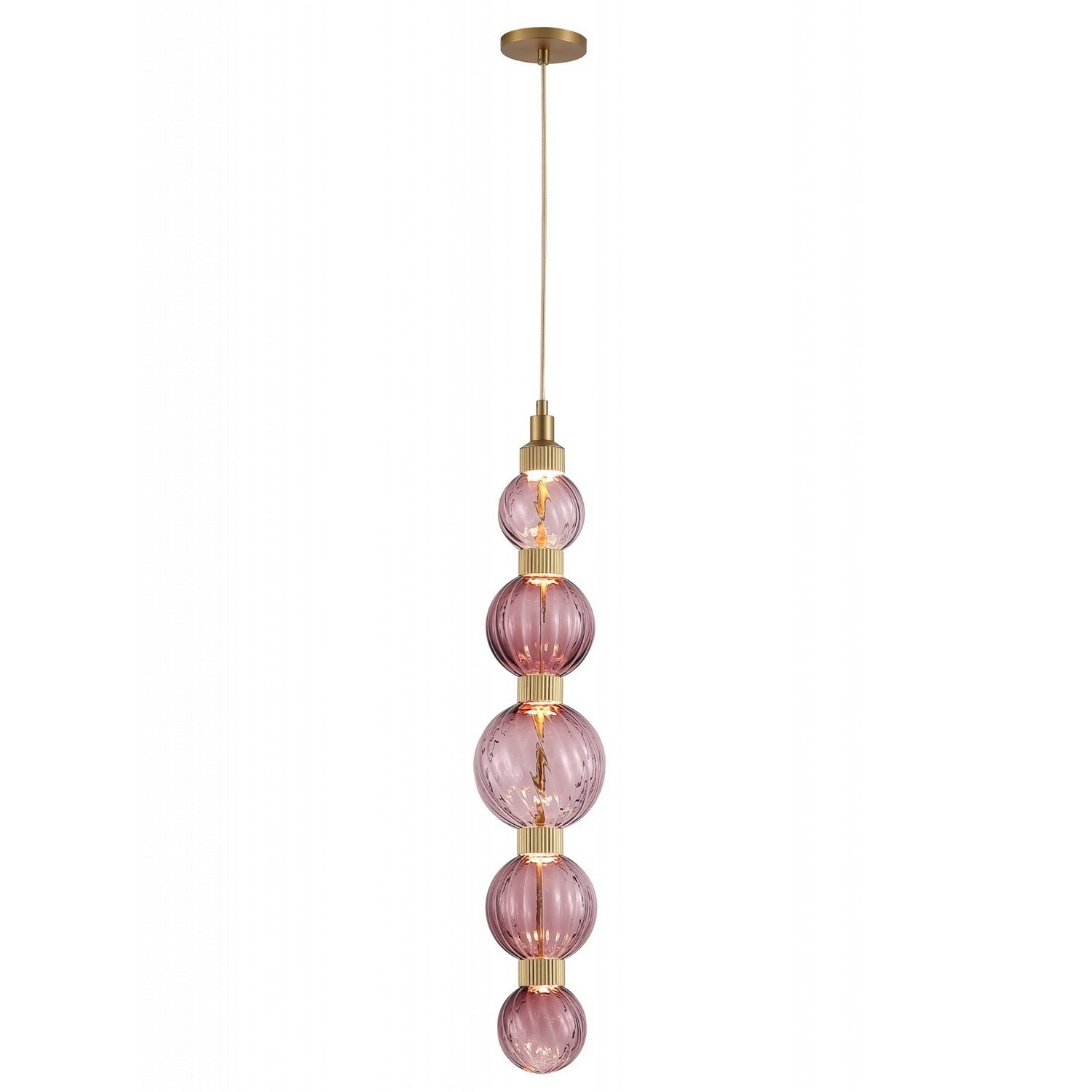 Product photo of the Zayna LED Pendant in Aged Brass ( SKU# HF7960-AB-PUR )