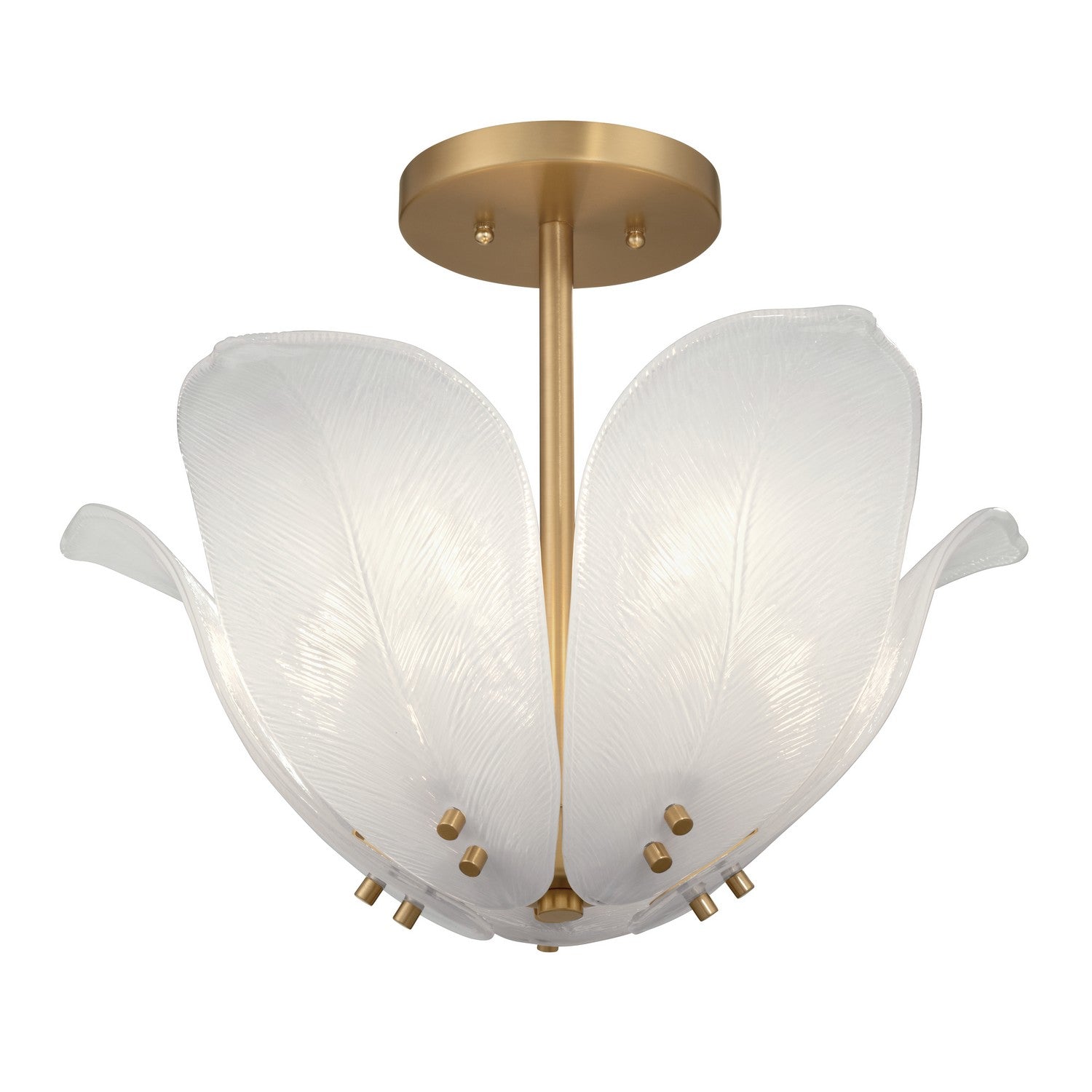 Product photo of the Orchid Five Light Semi-Flush Mount in Legacy Brass ( SKU# N2214-732 )