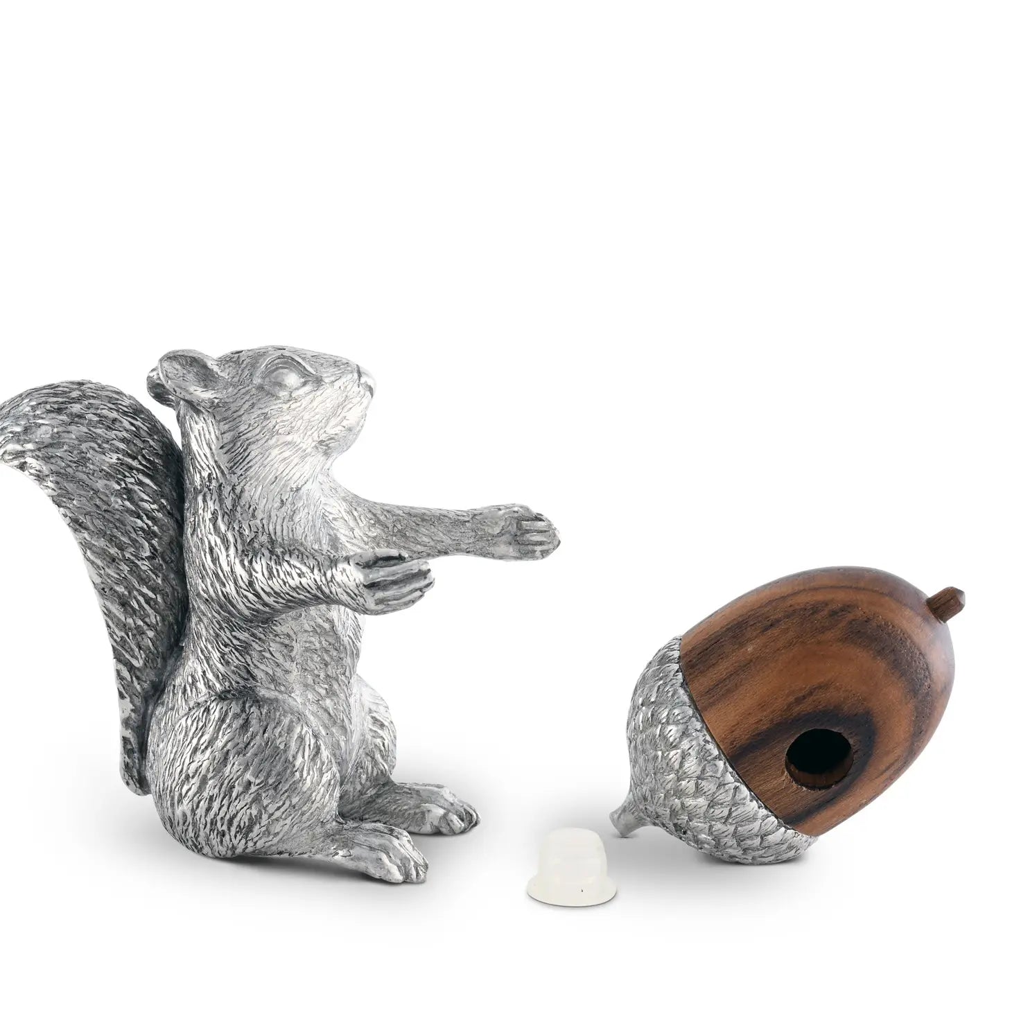 Squirrel with Wood Acron Salt and Pepper Set