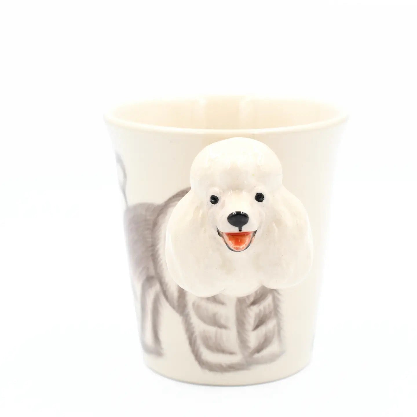 Ceramic mug with a 3D polar bear design on a white background