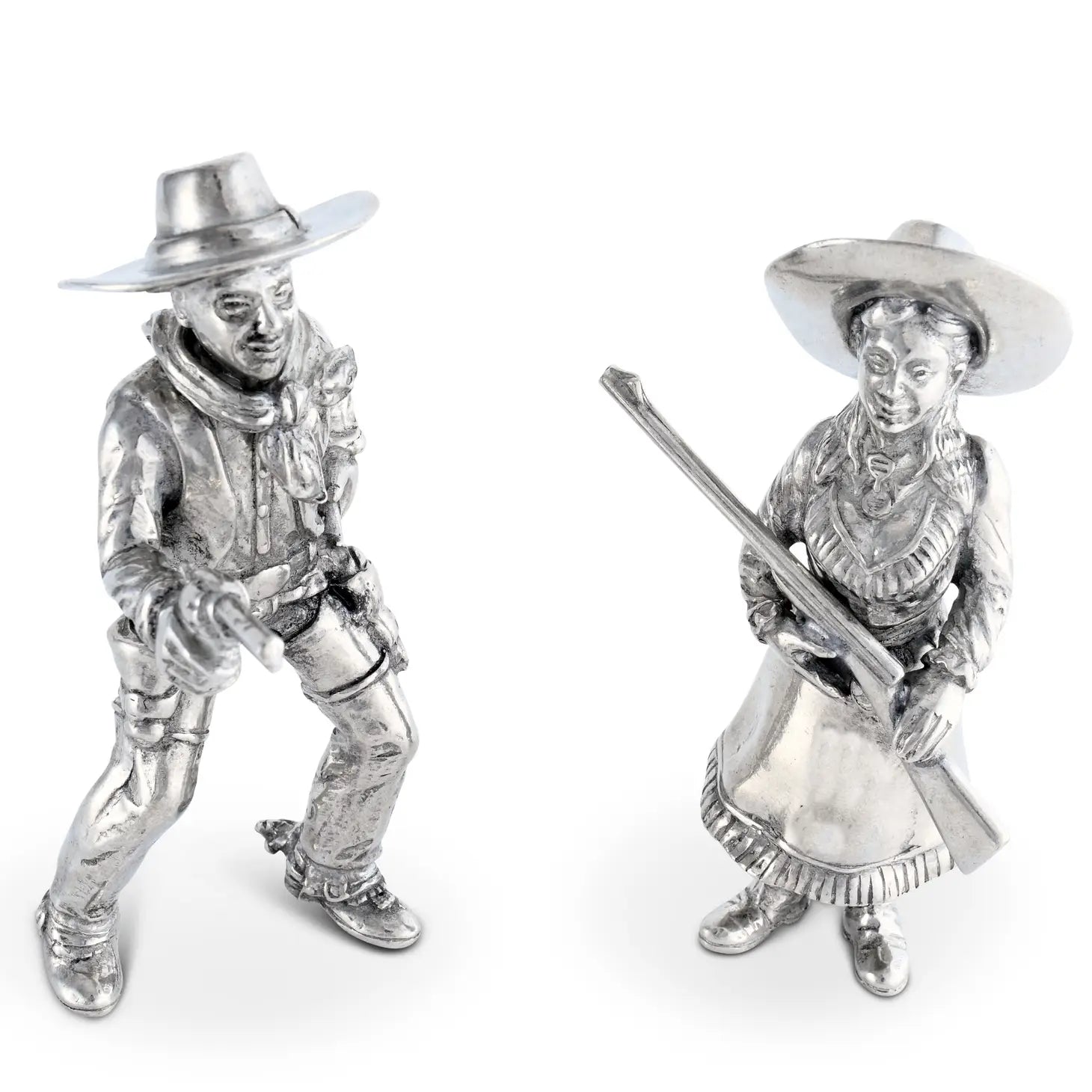 Pewter Cowpoke Couple Salt and Pepper Set