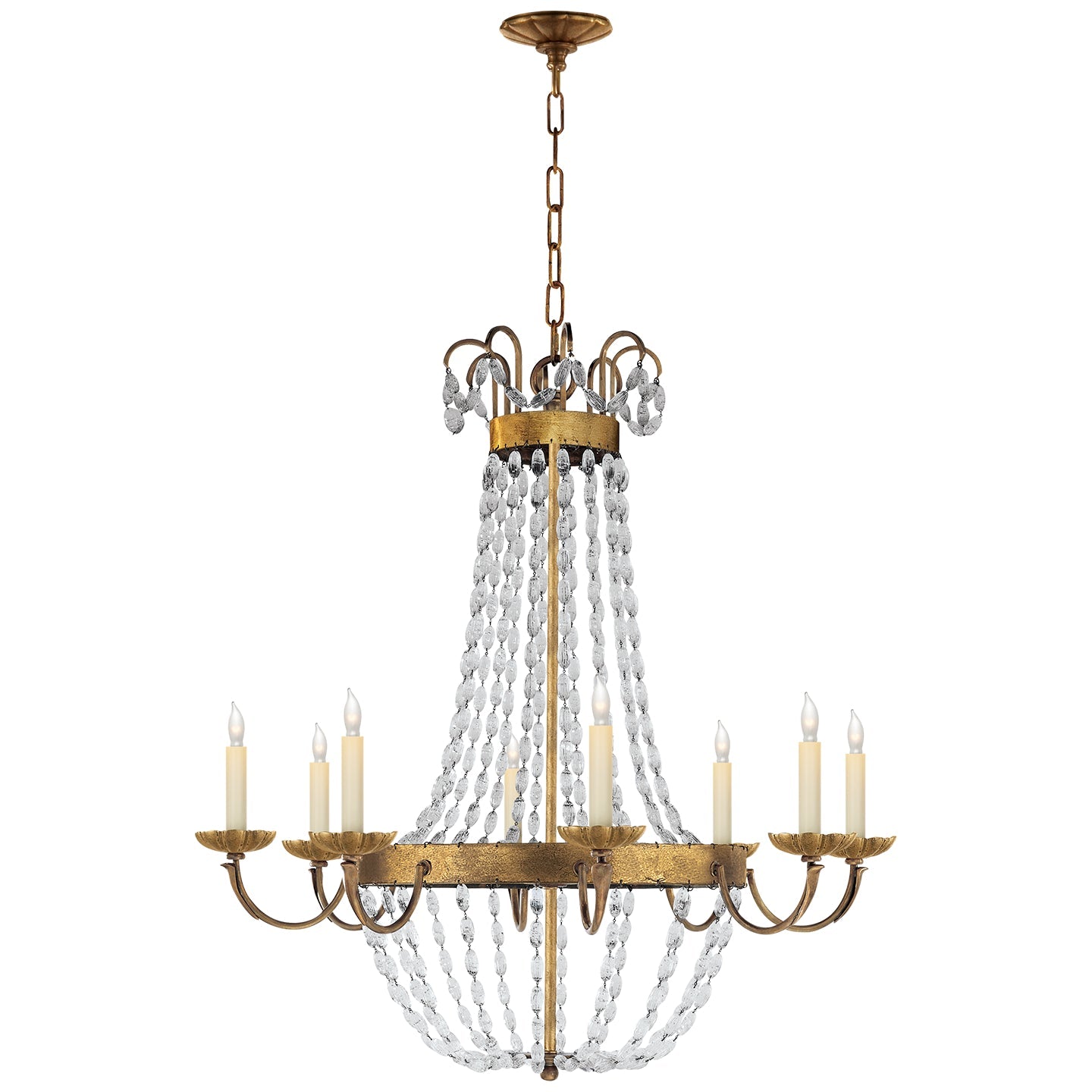 Product photo of the Paris Flea Market Eight Light Chandelier in Gilded Iron ( SKU# CHC 1408GI-SG )