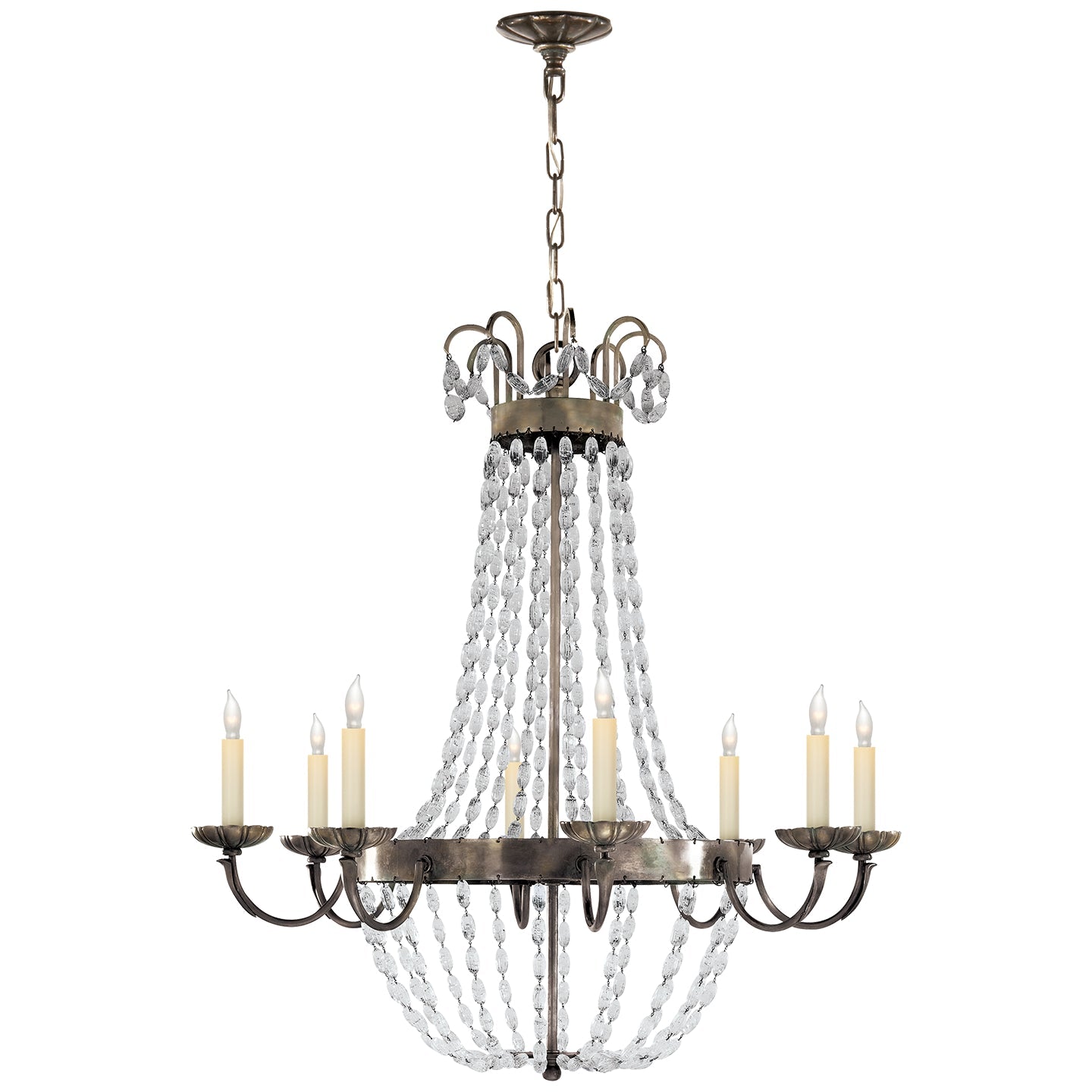 Product photo of the Paris Flea Market Eight Light Chandelier in Sheffield Silver ( SKU# CHC 1408SHS-SG )