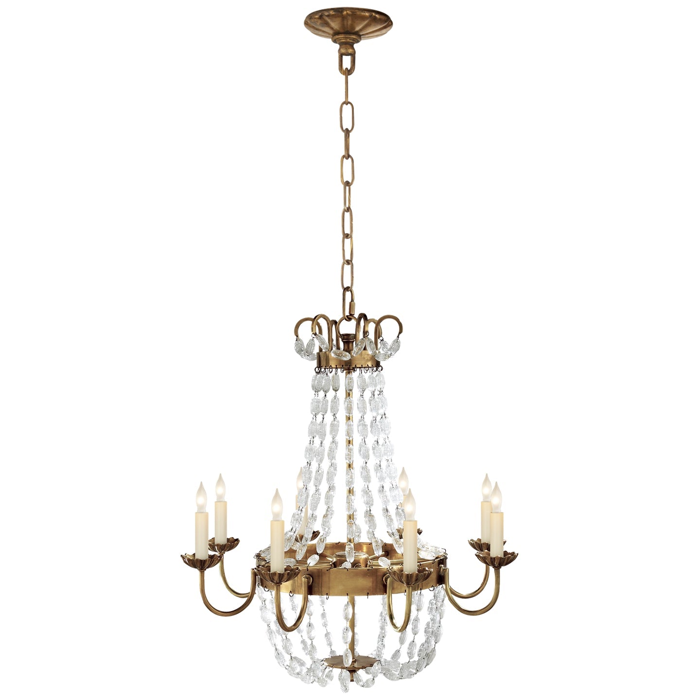 Product photo of the Paris Flea Market Eight Light Chandelier in Antique-Burnished Brass ( SKU# CHC 1426AB-SG )