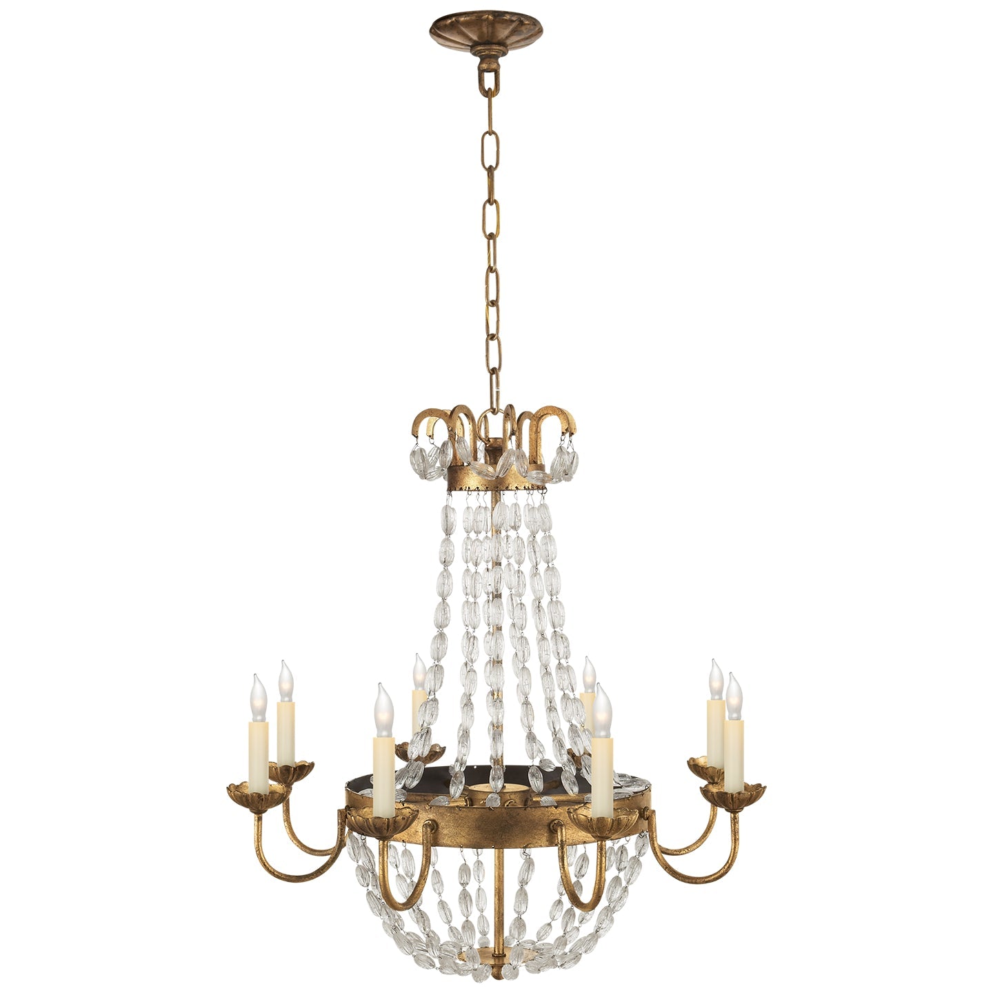 Product photo of the Paris Flea Market Eight Light Chandelier in Gilded Iron ( SKU# CHC 1426GI-SG )