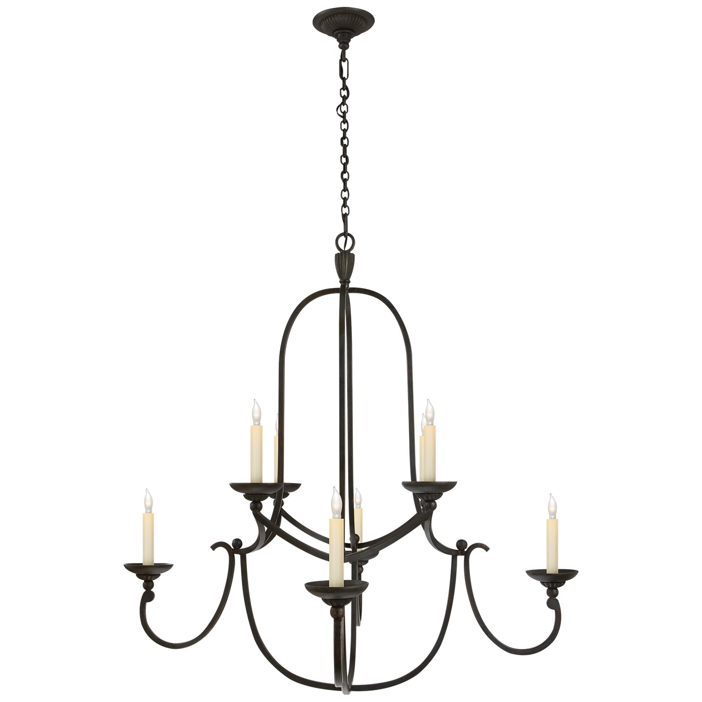 Product photo of the Flemish Eight Light Chandelier in Aged Iron ( SKU# CHC 1494AI )