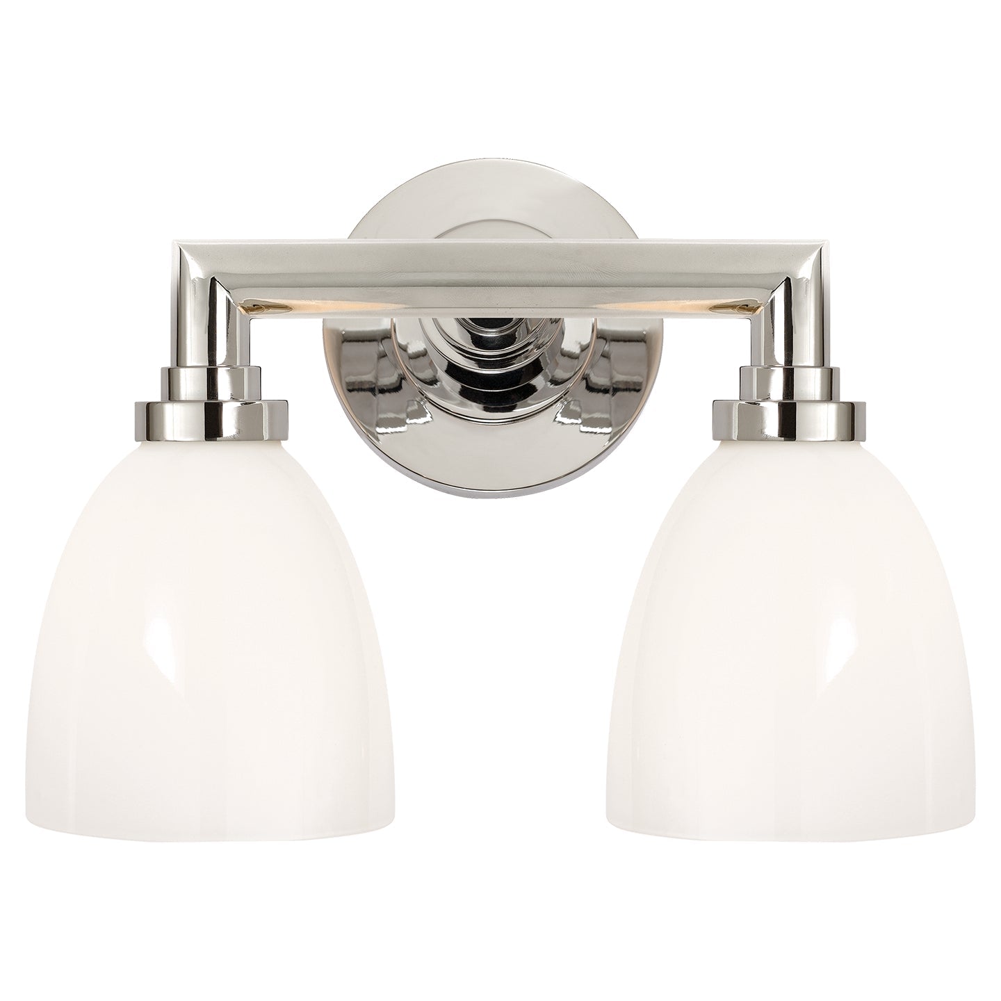 Product photo of the Wilton Two Light Bath Sconce in Polished Nickel ( SKU# SL 2842PN-WG )