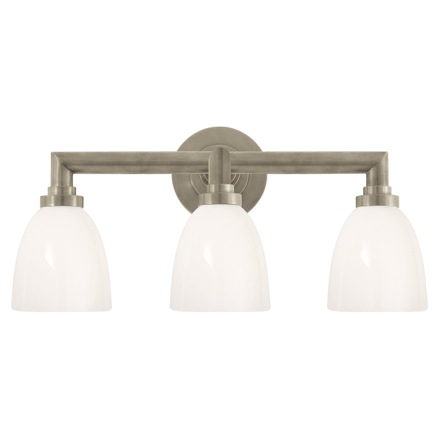 Product photo of the Wilton Three Light Bath Sconce in Antique Nickel ( SKU# SL 2843AN-WG )