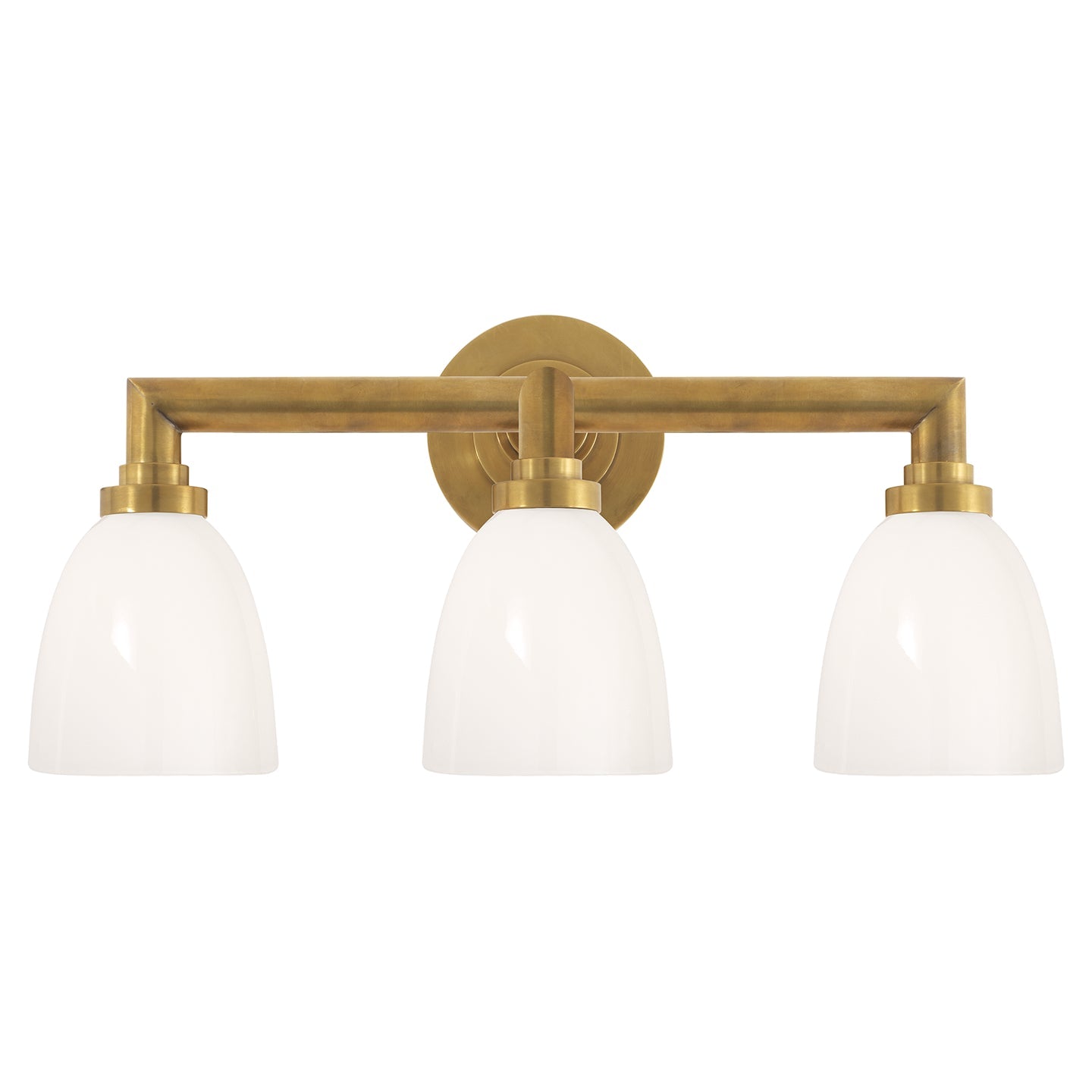 Product photo of the Wilton Three Light Bath Sconce in Hand-Rubbed Antique Brass ( SKU# SL 2843HAB-WG )