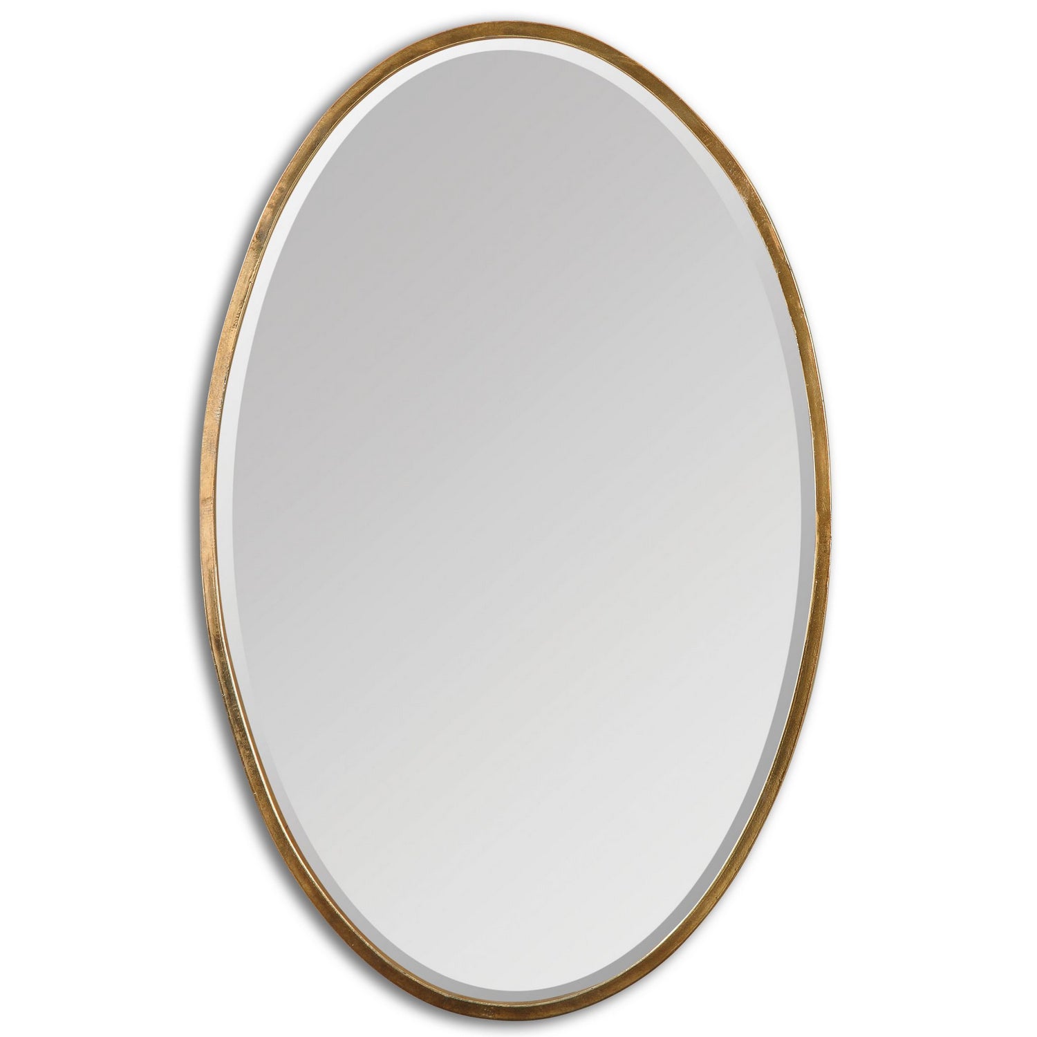 Product photo of the Herleva Oval Mirror in Antiqued Gold ( SKU# 12894 )