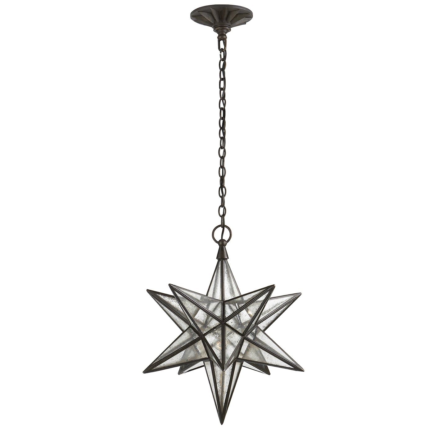 Product photo of the Moravian Star One Light Lantern in Aged Iron ( SKU# CHC 5211AI-AM )