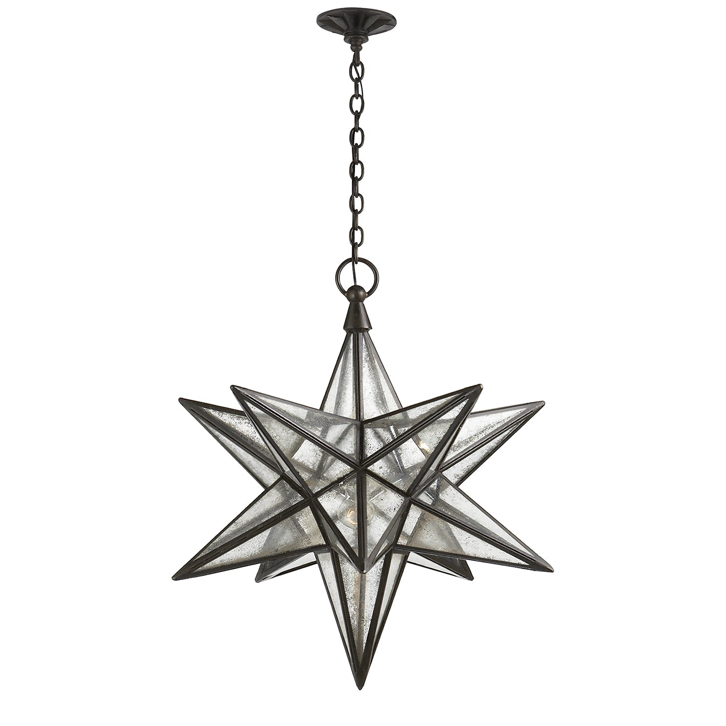 Product photo of the Moravian Star One Light Lantern in Aged Iron ( SKU# CHC 5212AI-AM )