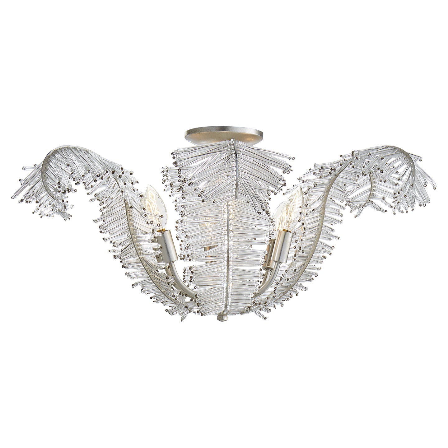 Product photo of the Calais Six Light Semi Flush Mount in Burnished Silver Leaf ( SKU# NW 4051BSL-CG )