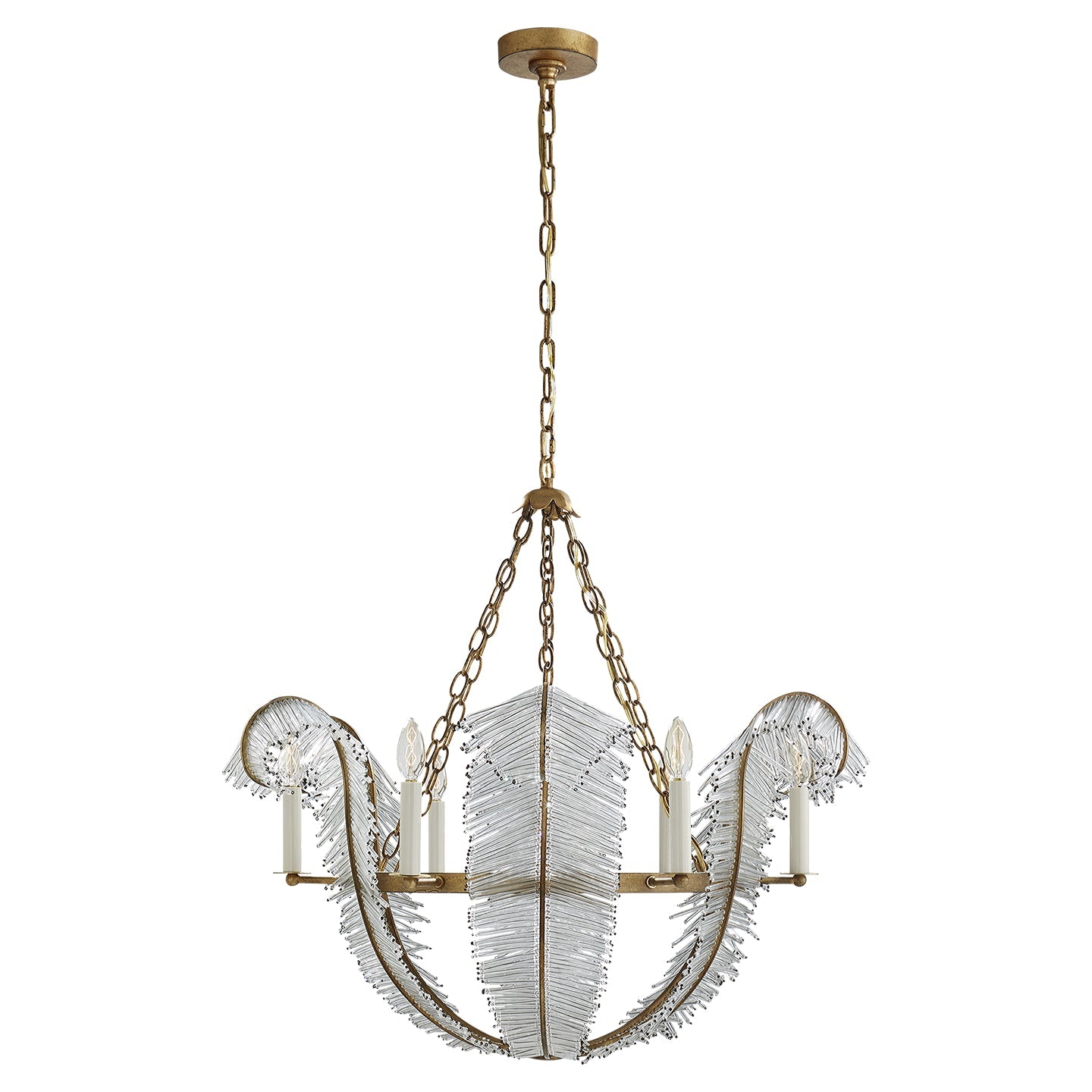 Product photo of the Calais Six Light Chandelier in Gilded Iron ( SKU# NW 5051GI )