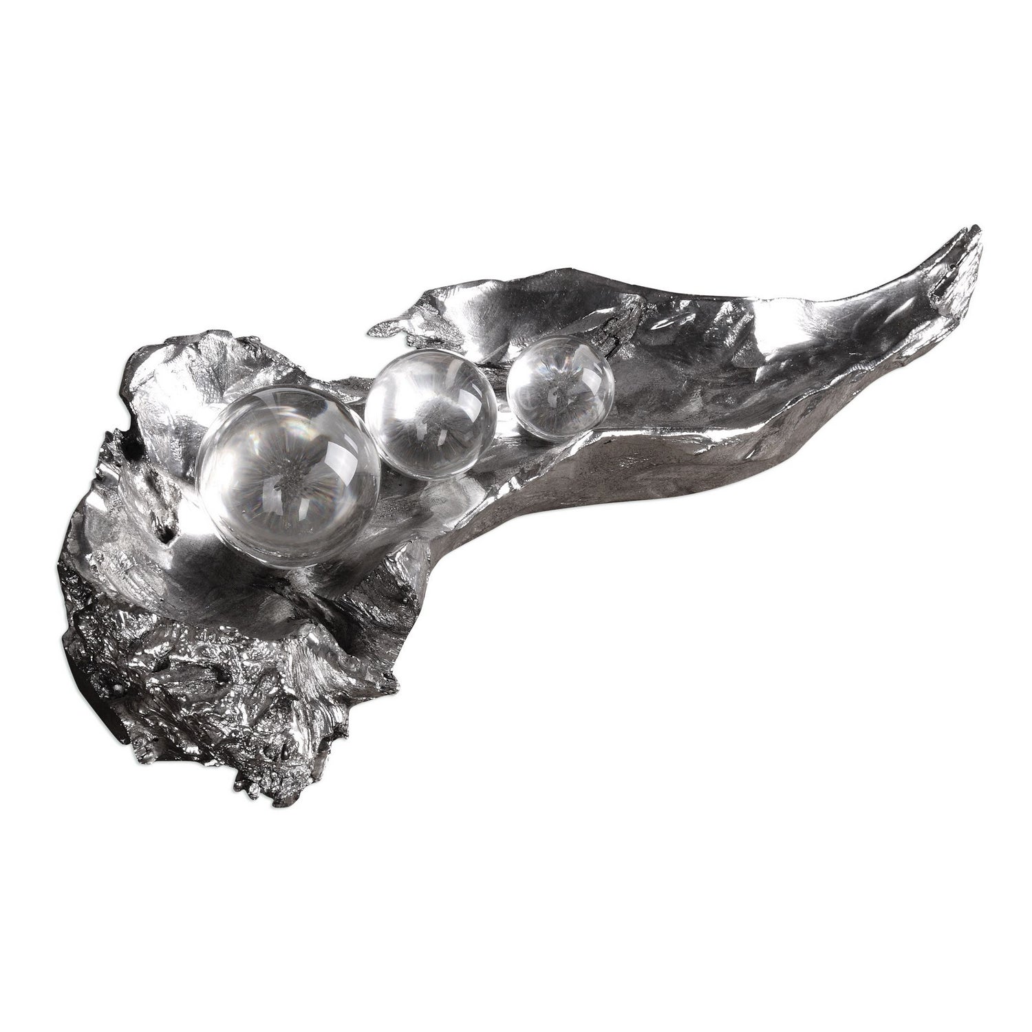Product photo of the Three Peas In A Pod Sculpture in Silver ( SKU# 20134 )