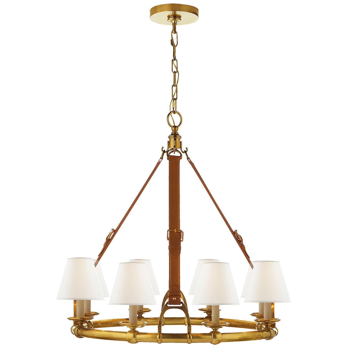 Product photo of the Westbury Eight Light Chandelier in Natural Brass ( SKU# RL 5181NB-L )