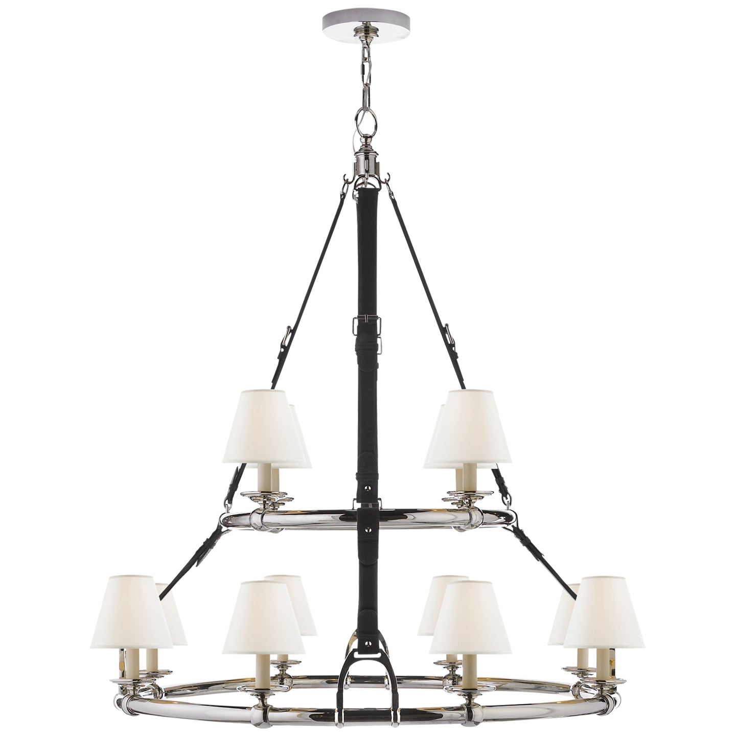 Product photo of the Westbury 12 Light Chandelier in Polished Nickel ( SKU# RL 5183PN-L )